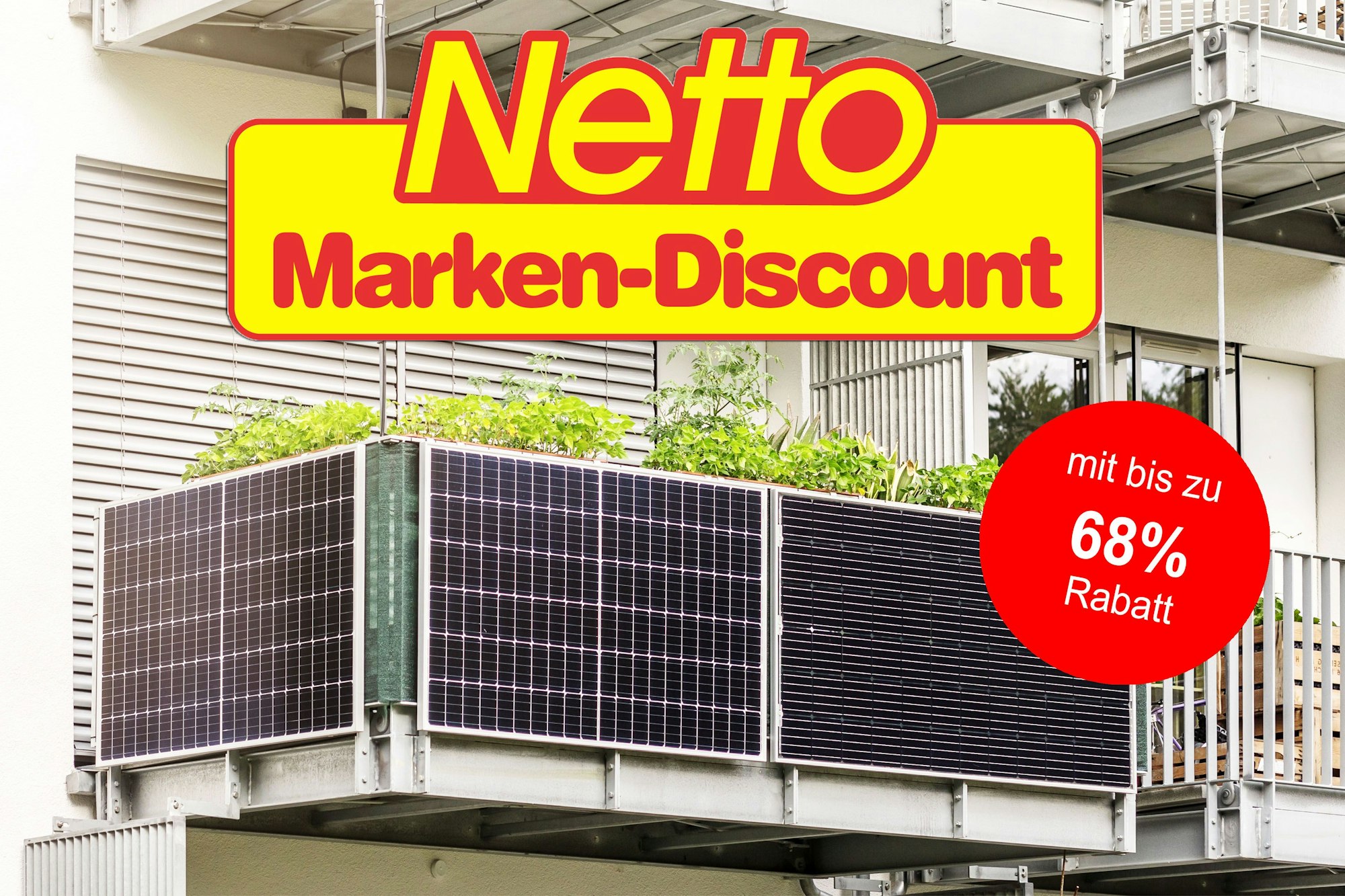 Solar Panels auf Balkon.