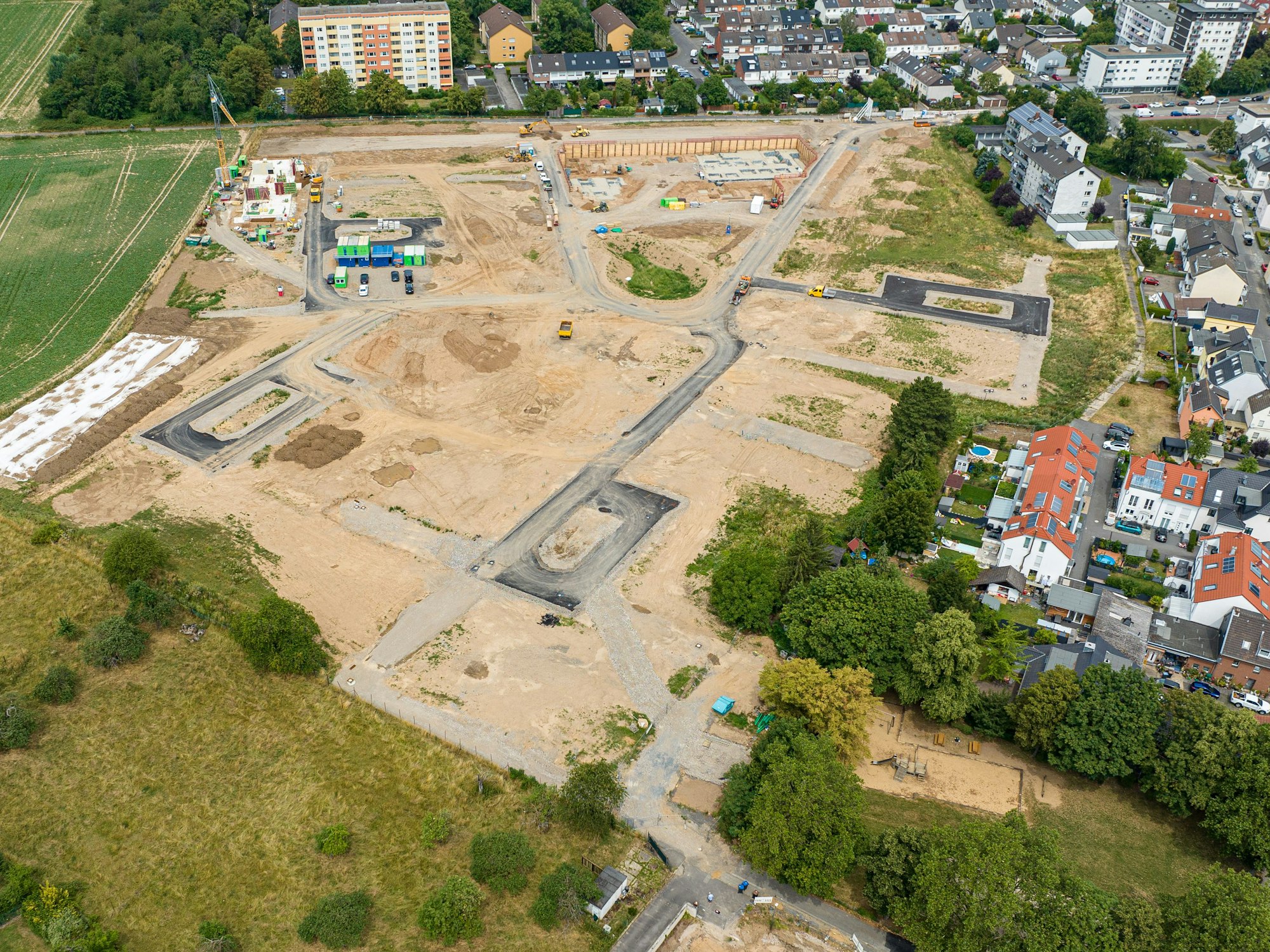 Das Neubaugebiet in Köln-Porz-Elsdorf. Hier entstehen 241 neue Wohneinheiten.