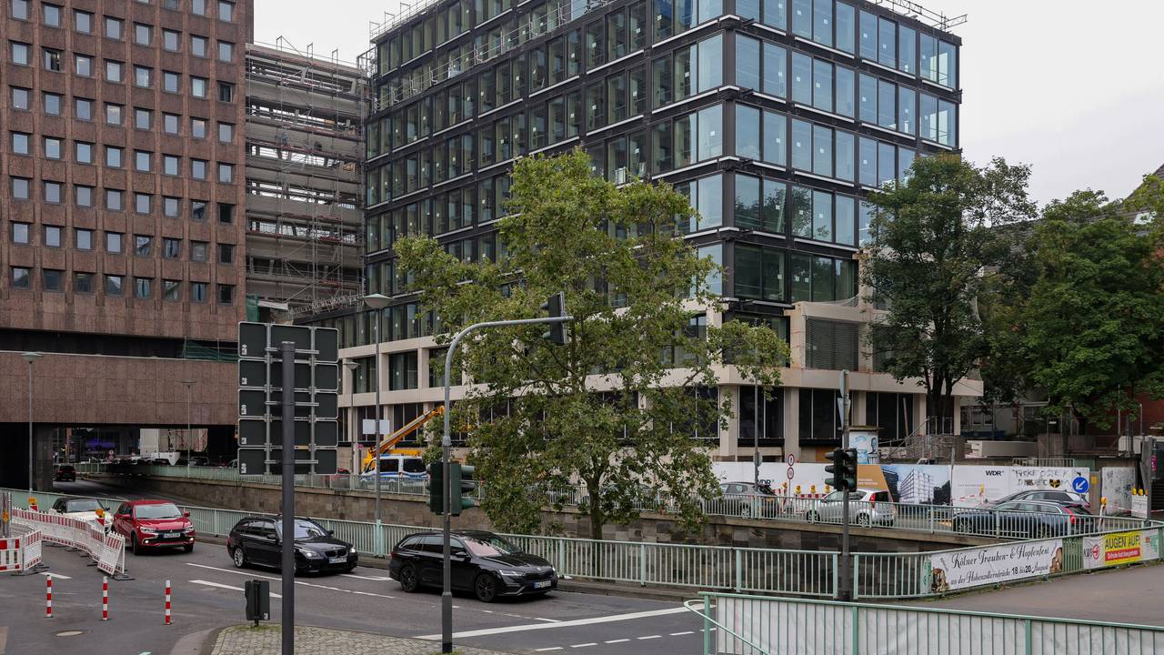 Die Baustelle des WDR-Filmhaus an der Nord-Süd-Fahrt in Köln am 16. August 2023.