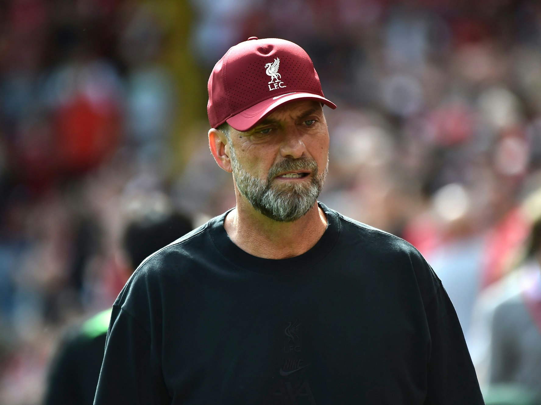 Jürgen Klopp mit finsterer Miene vor dem Spiel gegen Bournemouth.