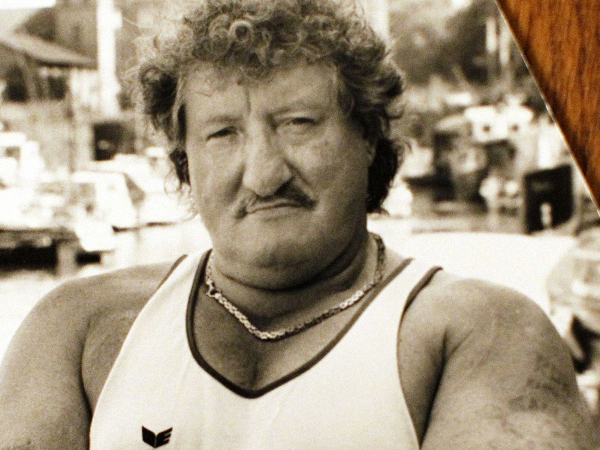 Dieses Foto der Unterwelt-Legende Schäfers Nas entstand 1996 im Rheinauhafen auf dem Schiff von Heinrich Schäfer.