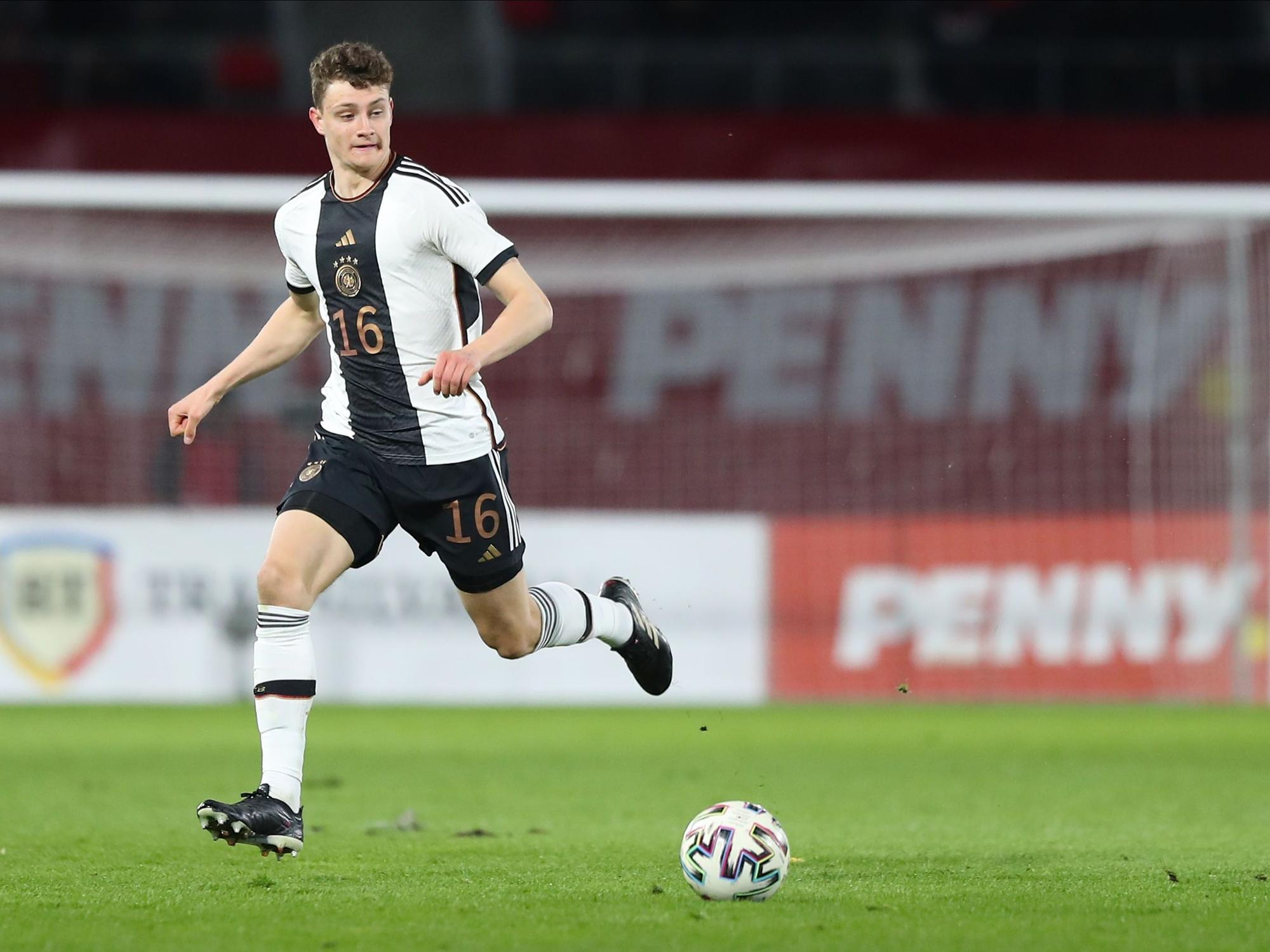Eric Martel im Trikot der deutschen U21-Nationalmannschaft.