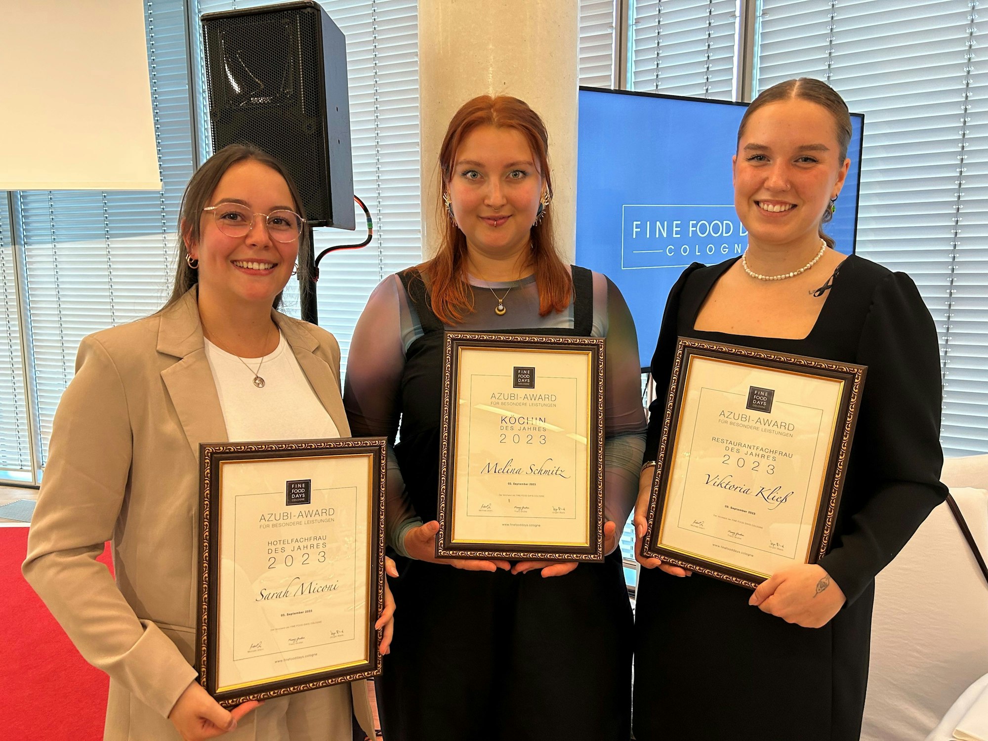 Sarah Miconi, Melina Schmitz und Viktoria Kließ bei den Fine Food Days.