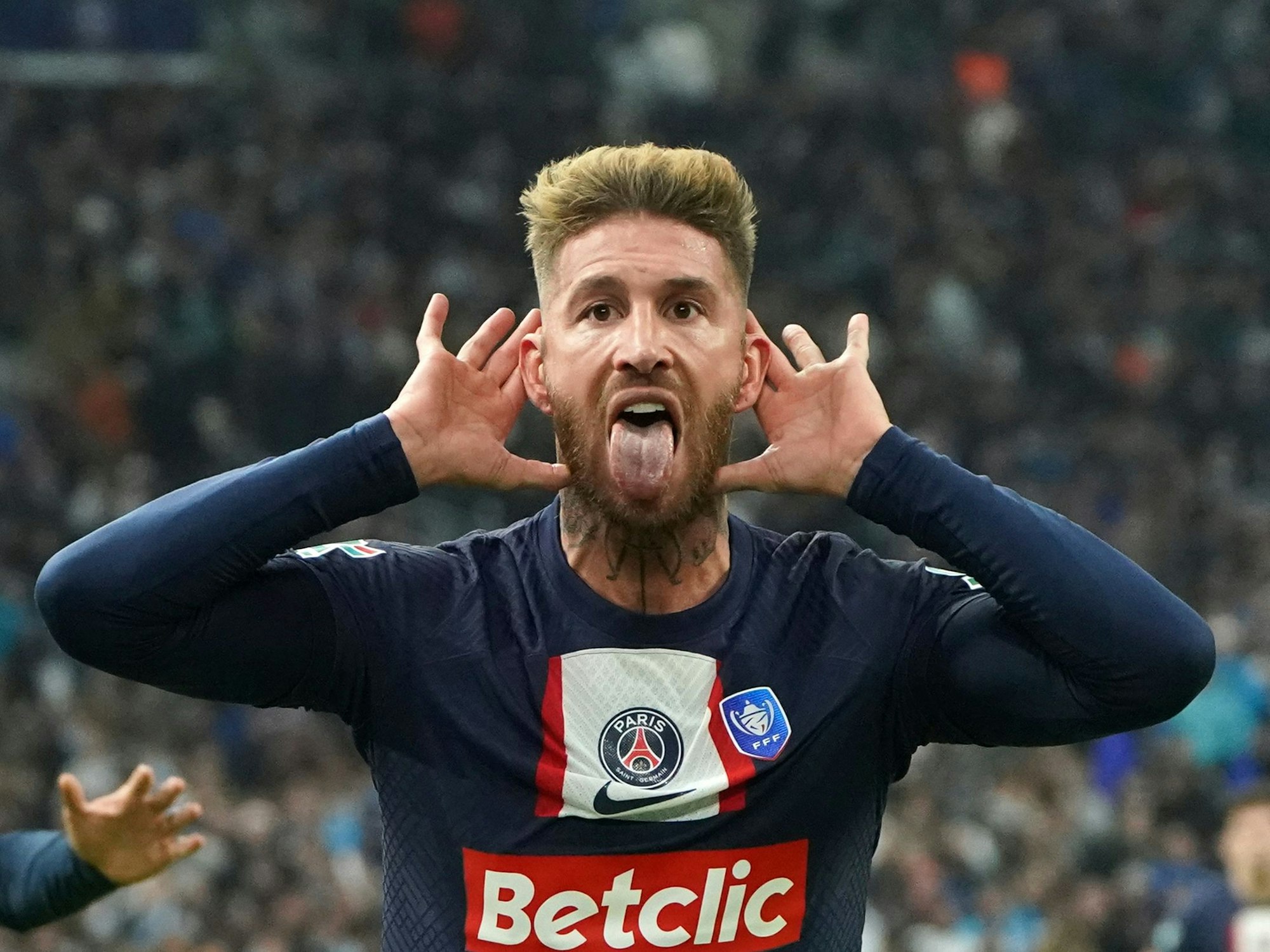 Sergio Ramos von PSG jubelt nach dem Führungstreffer seiner Mannschaft.