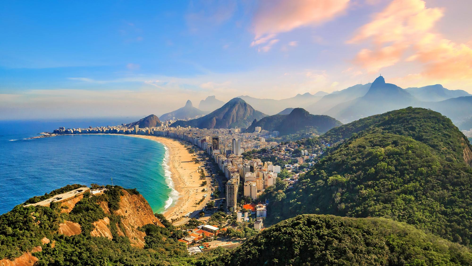Copacabana and Ipanema in Rio de Janeiro, Brasilien.