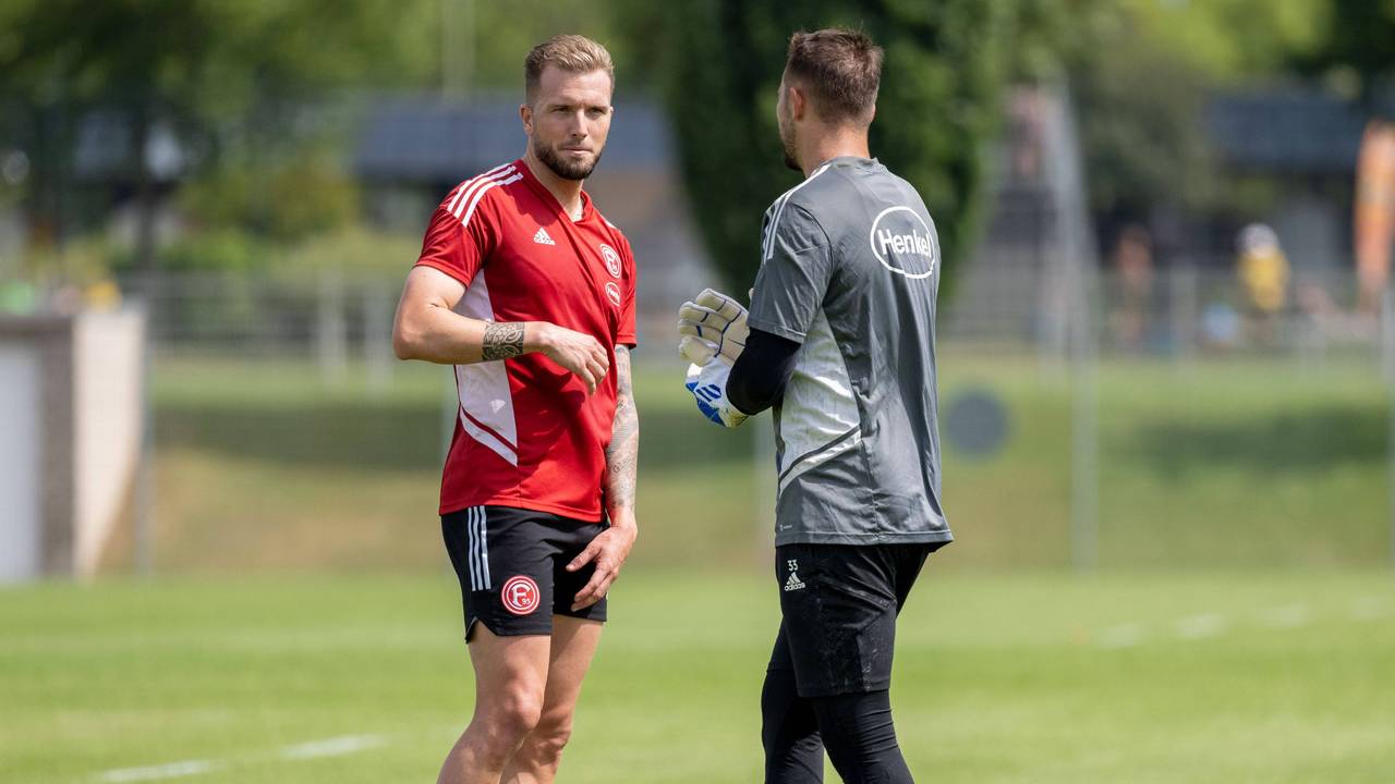 Training bei Fortuna Düsseldorf: Andre Hoffmann und Florian Kastenmeier.