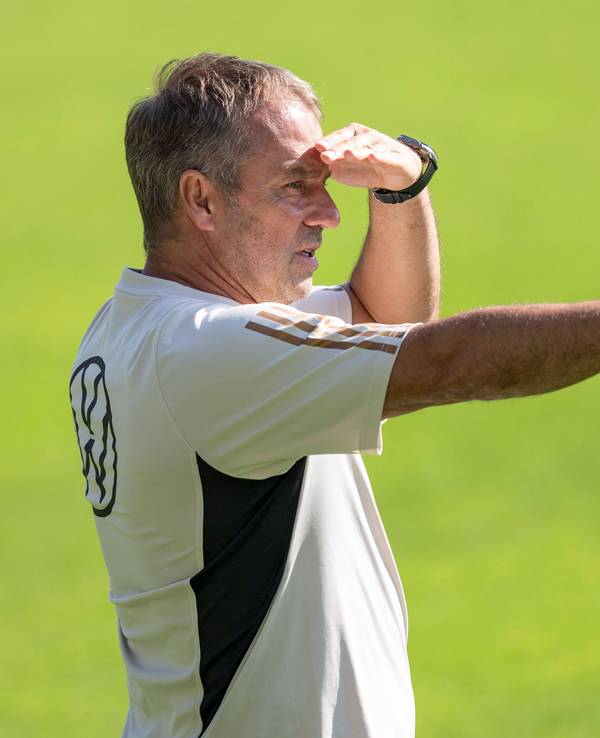 Bundestrainer Hansi Flick gibt Anweisungen.