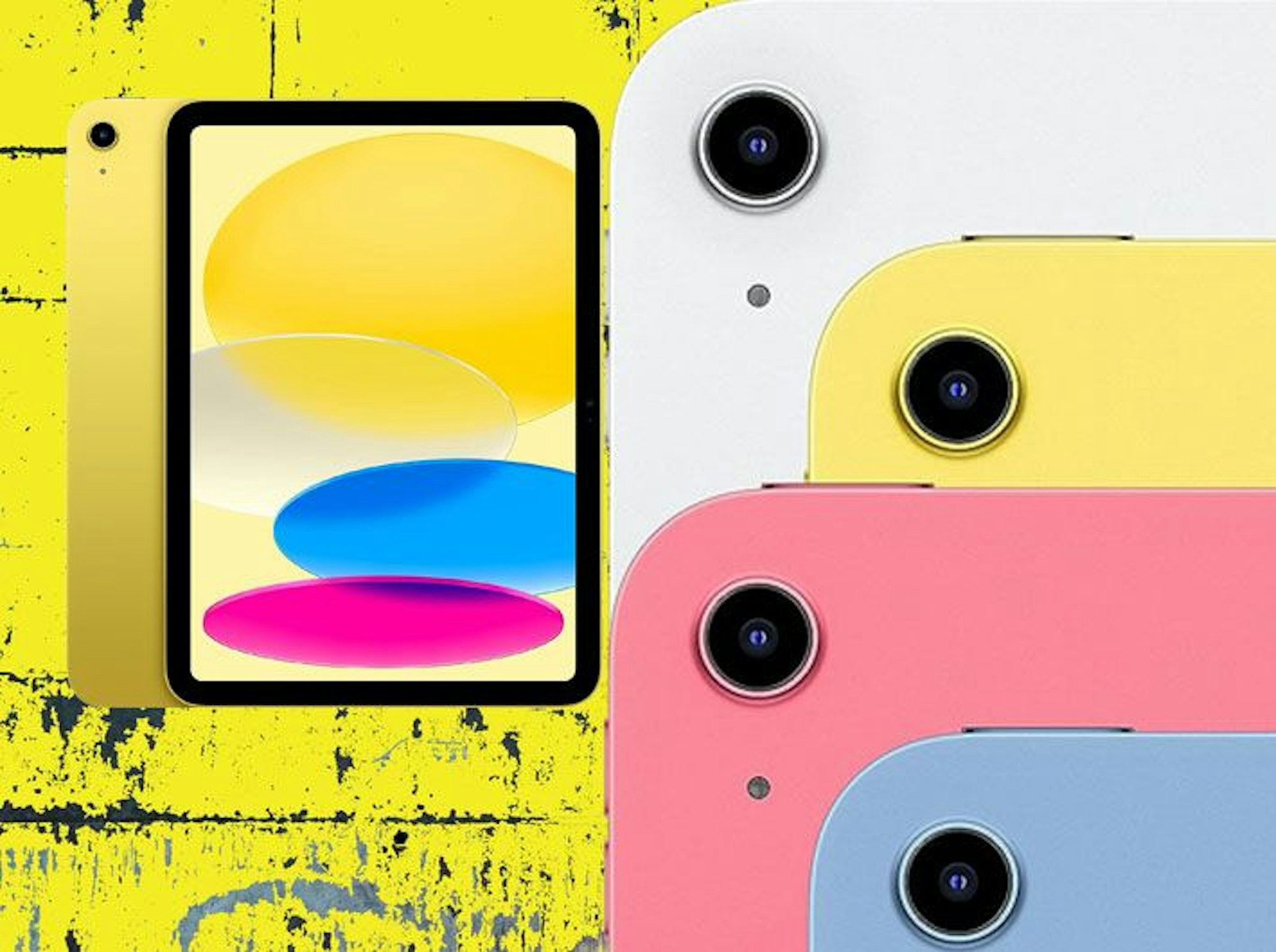 Auf dem Bild ist das iPad Generation 10 in gelb zu sehen.