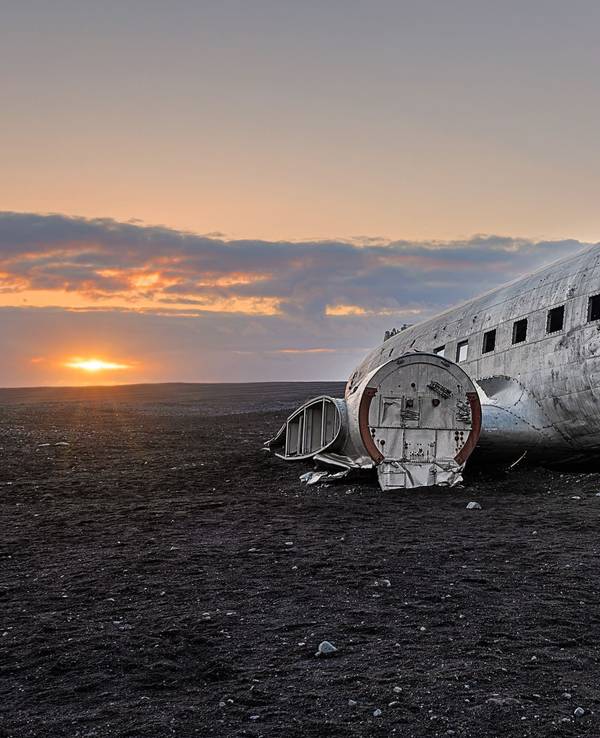 Flugzeugwrack in Sólheimasandur, Island.