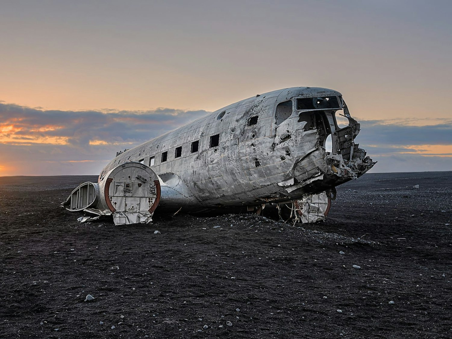 Flugzeugwrack in Sólheimasandur, Island.