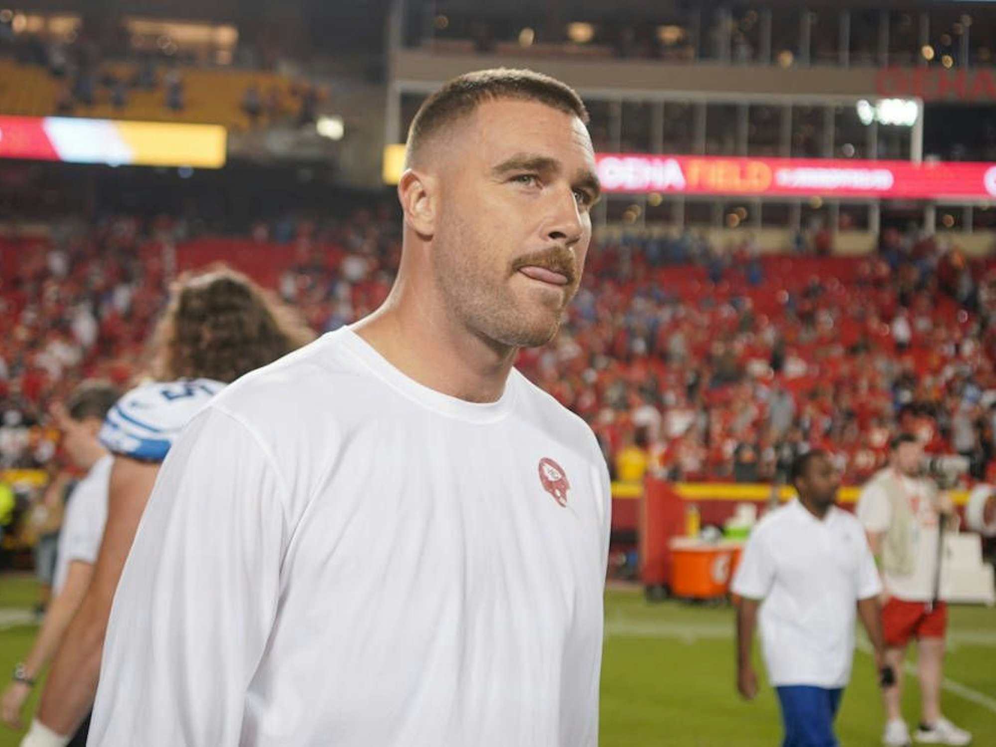Travis Kelce bei einem Spiel von Kansas City