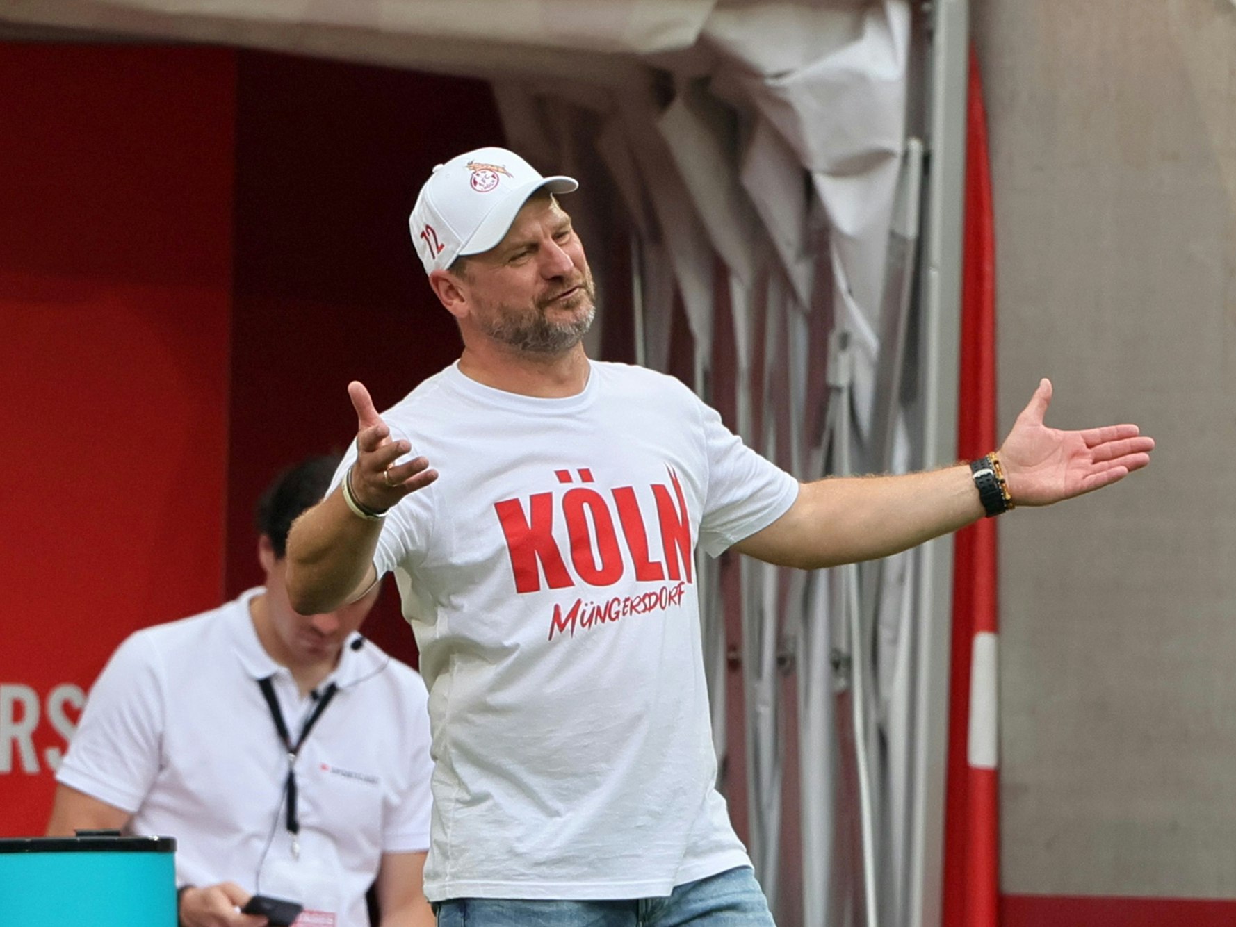 Steffen Baumgart beim Spiel gegen die TSG Hoffenheim.
