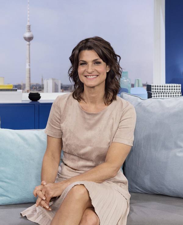 Moderatorin Marlene Lufen vom Sat.1-Frühstücksfernsehen im Studio der Morgen-Show.