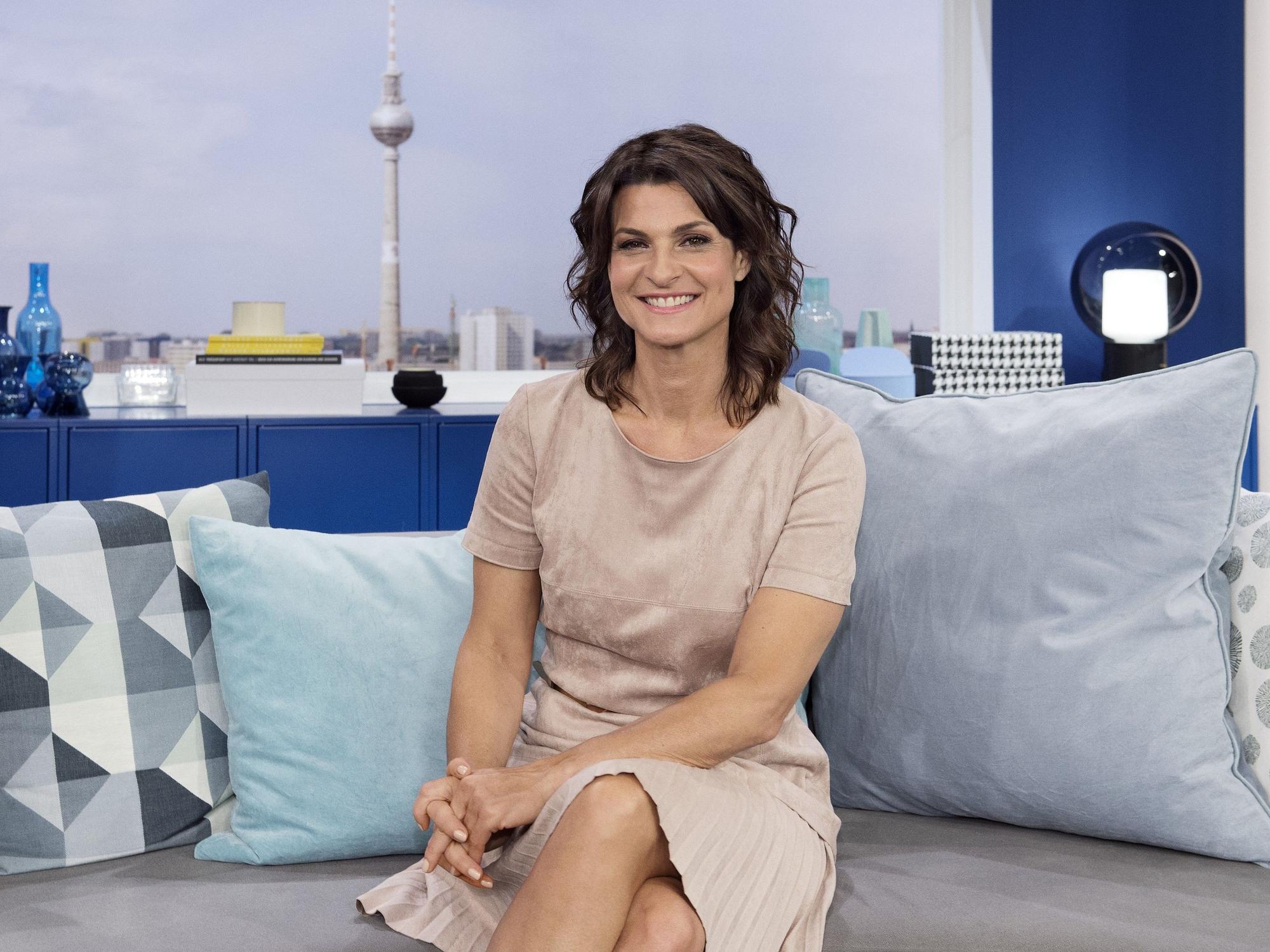 Moderatorin Marlene Lufen vom Sat.1-Frühstücksfernsehen im Studio der Morgen-Show.