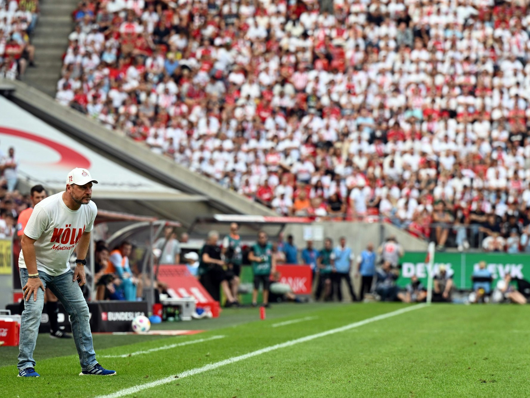 Steffen Baumgart beim Spiel gegen die TSG Hoffenheim.