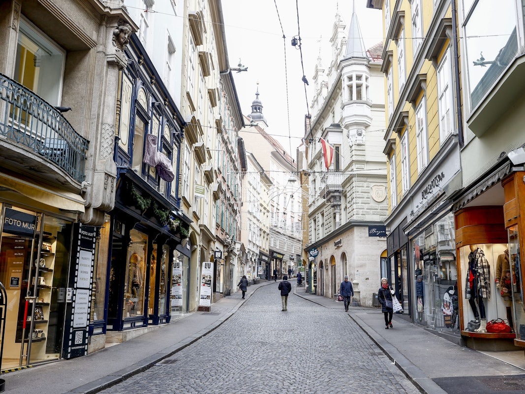 Die Sporgasse in Graz (Österreich), hier im November 2021.