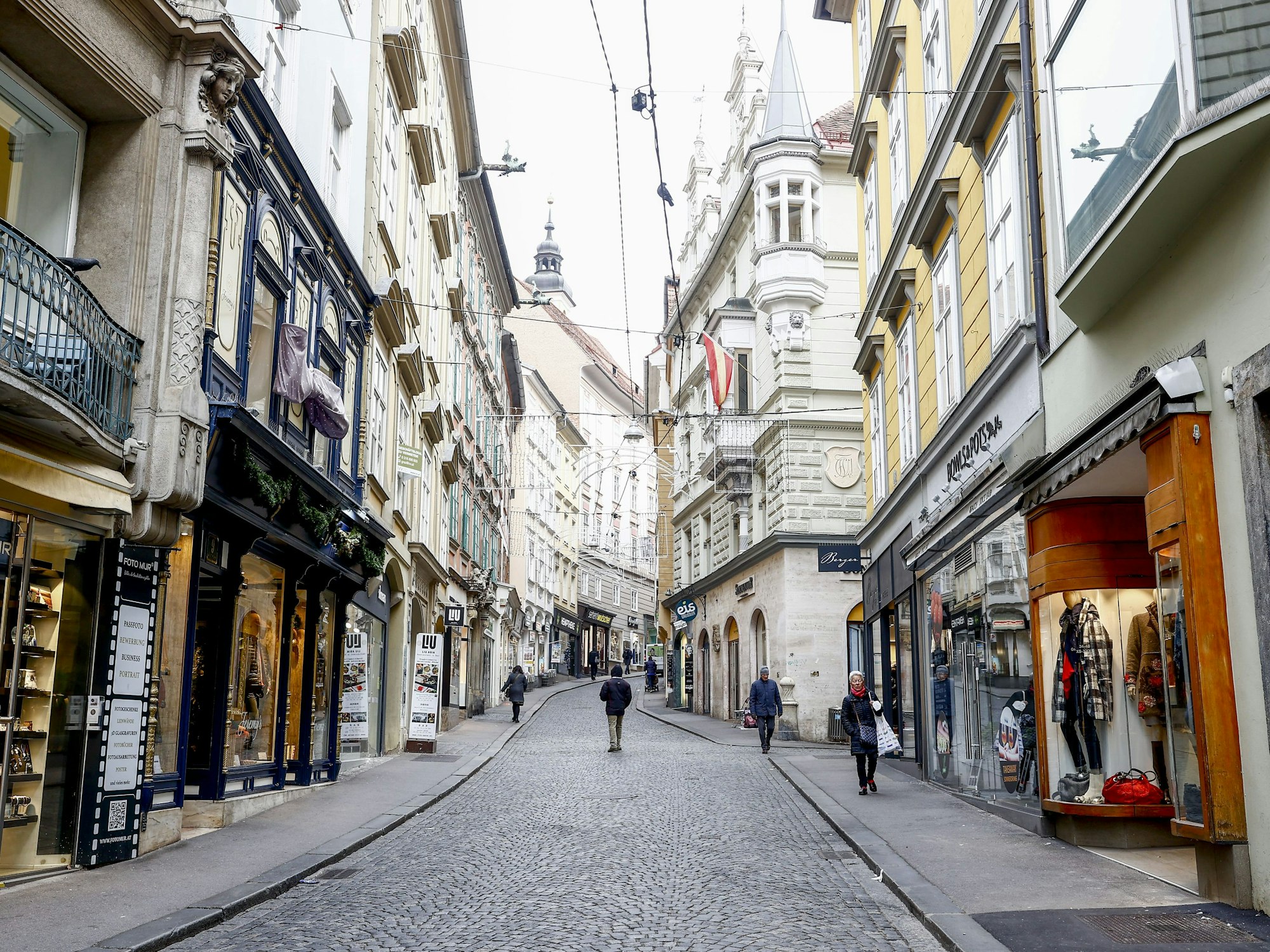 Die Sporgasse in Graz (Österreich), hier im November 2021.