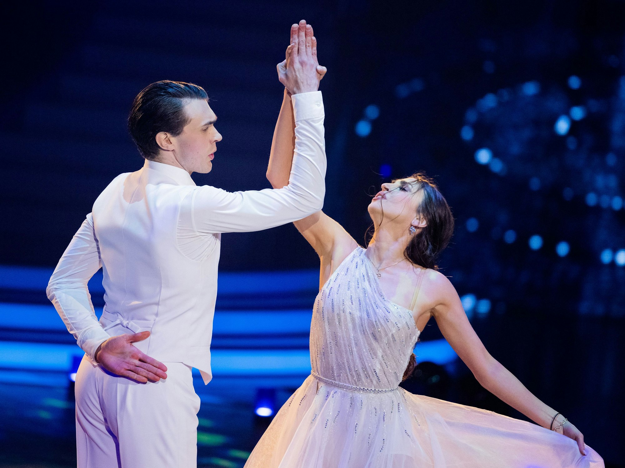 Timon Krause, Mentalist, und Ekaterina Leonova, Profitänzerin, tanzen in der RTL-Tanzshow „Let's Dance“.