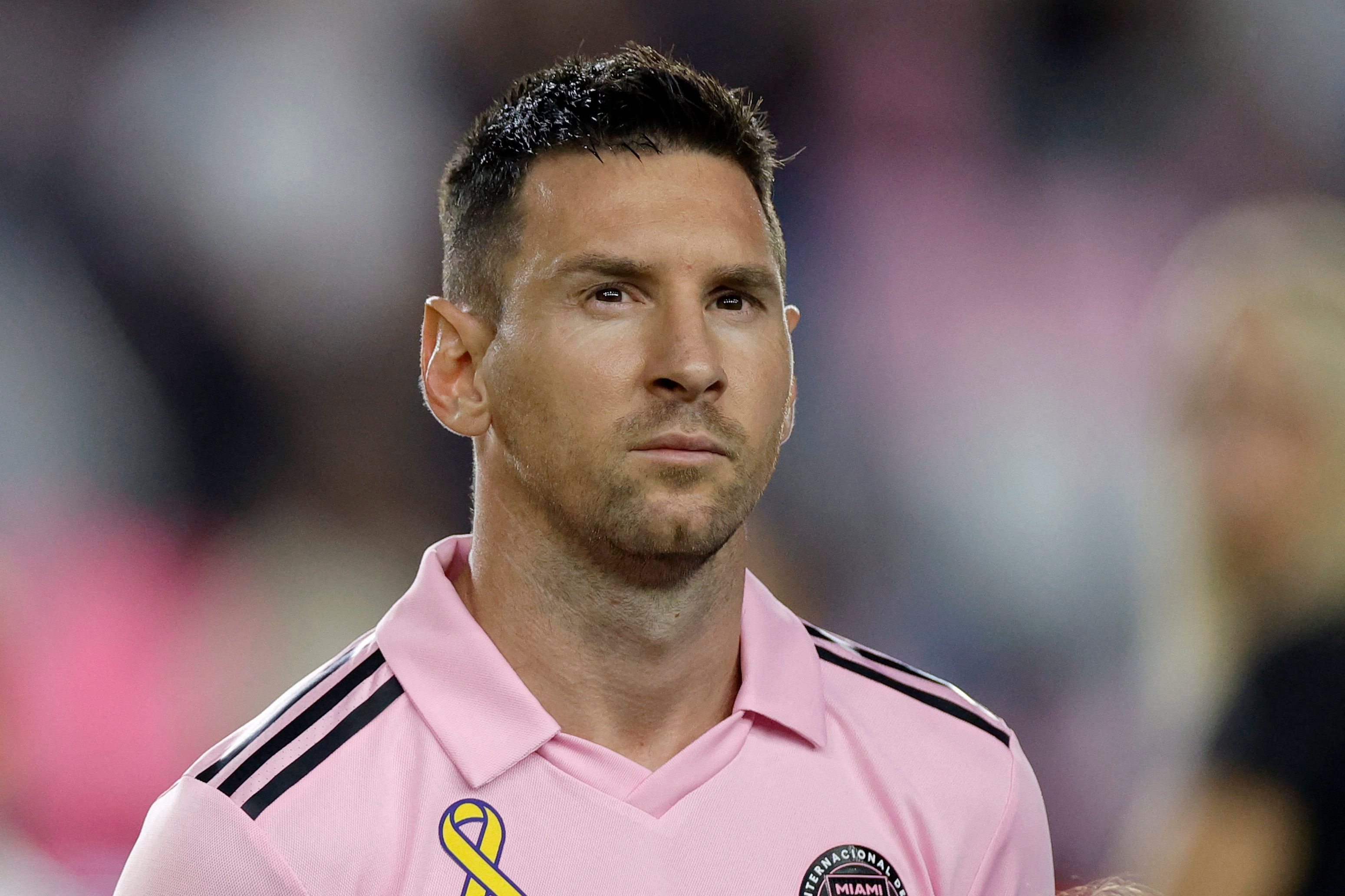 Lionel Messi voll fokussiert vor dem Spiel von Inter Miami.