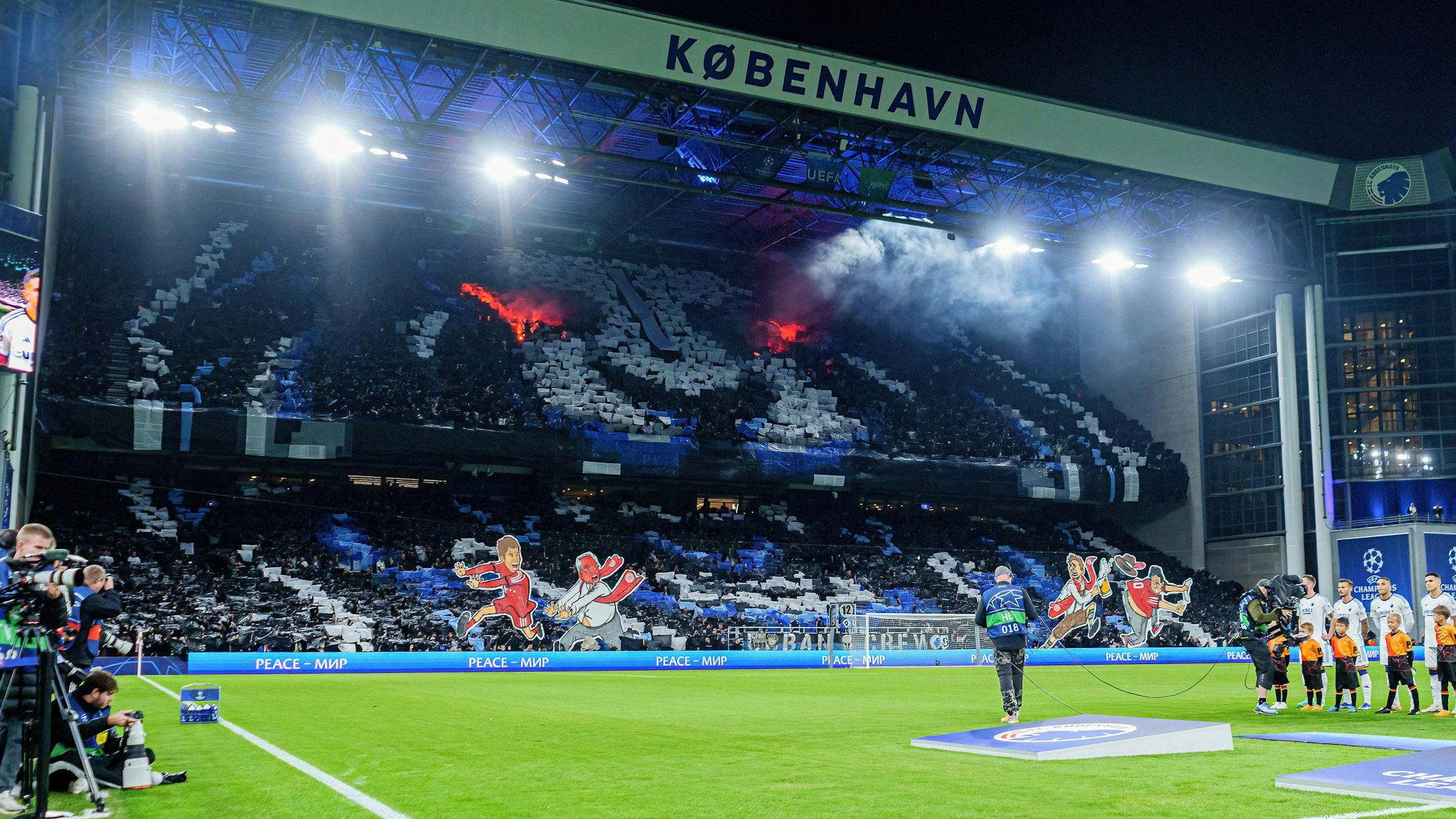Die Choreografie der Fans des FC Kopenhagen.