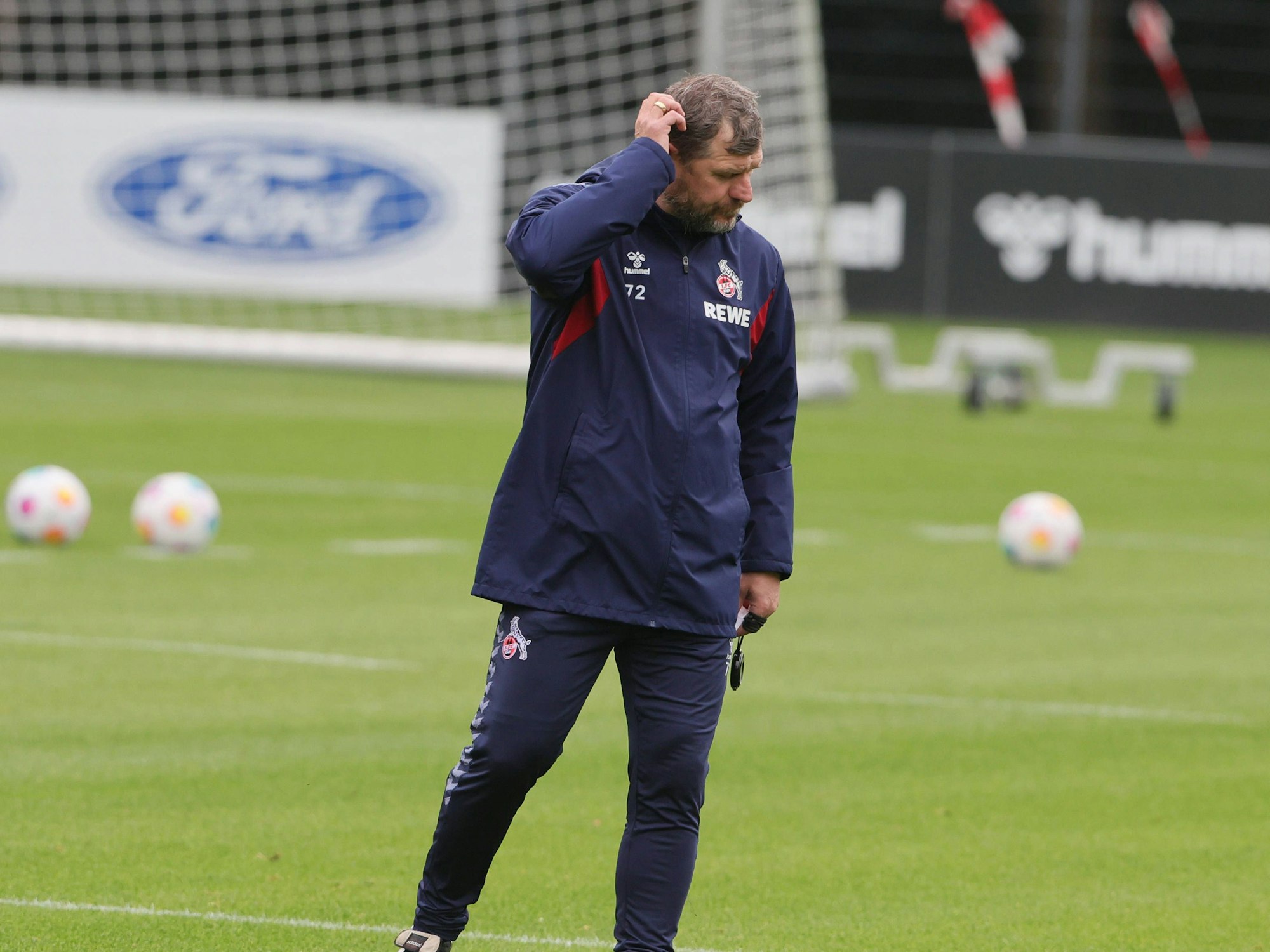 Trainer Steffen Baumgart am 5. Oktober 2023 im Training des 1. FC Köln.