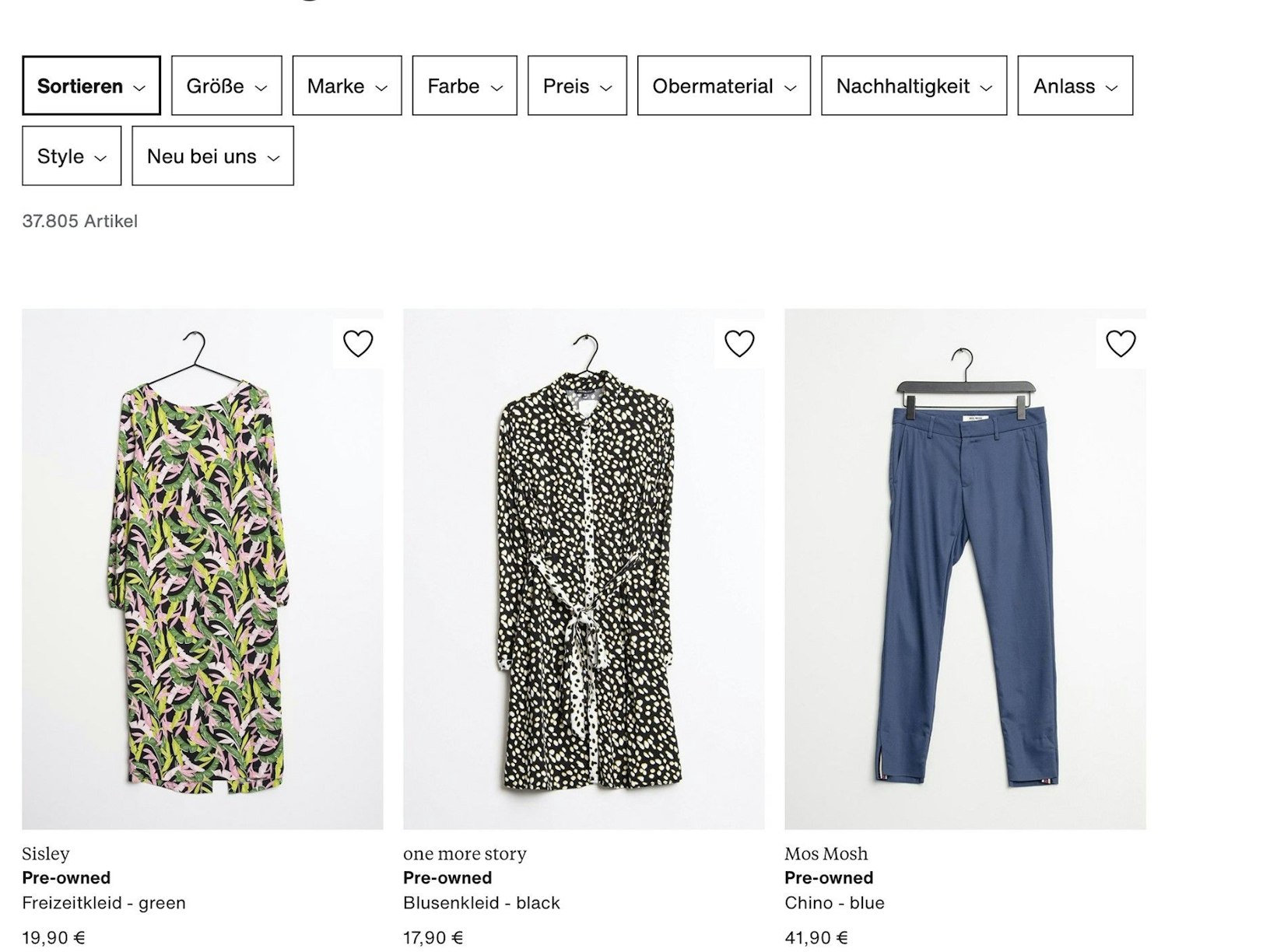 Blick auf das Secondhand-Segment bei Zalando (Archivfoto 2021): Fachleute halten die vom Onlinehändler verlangten Mahngebüren bei nicht fristgemäßer Zahlung für unzulässig.