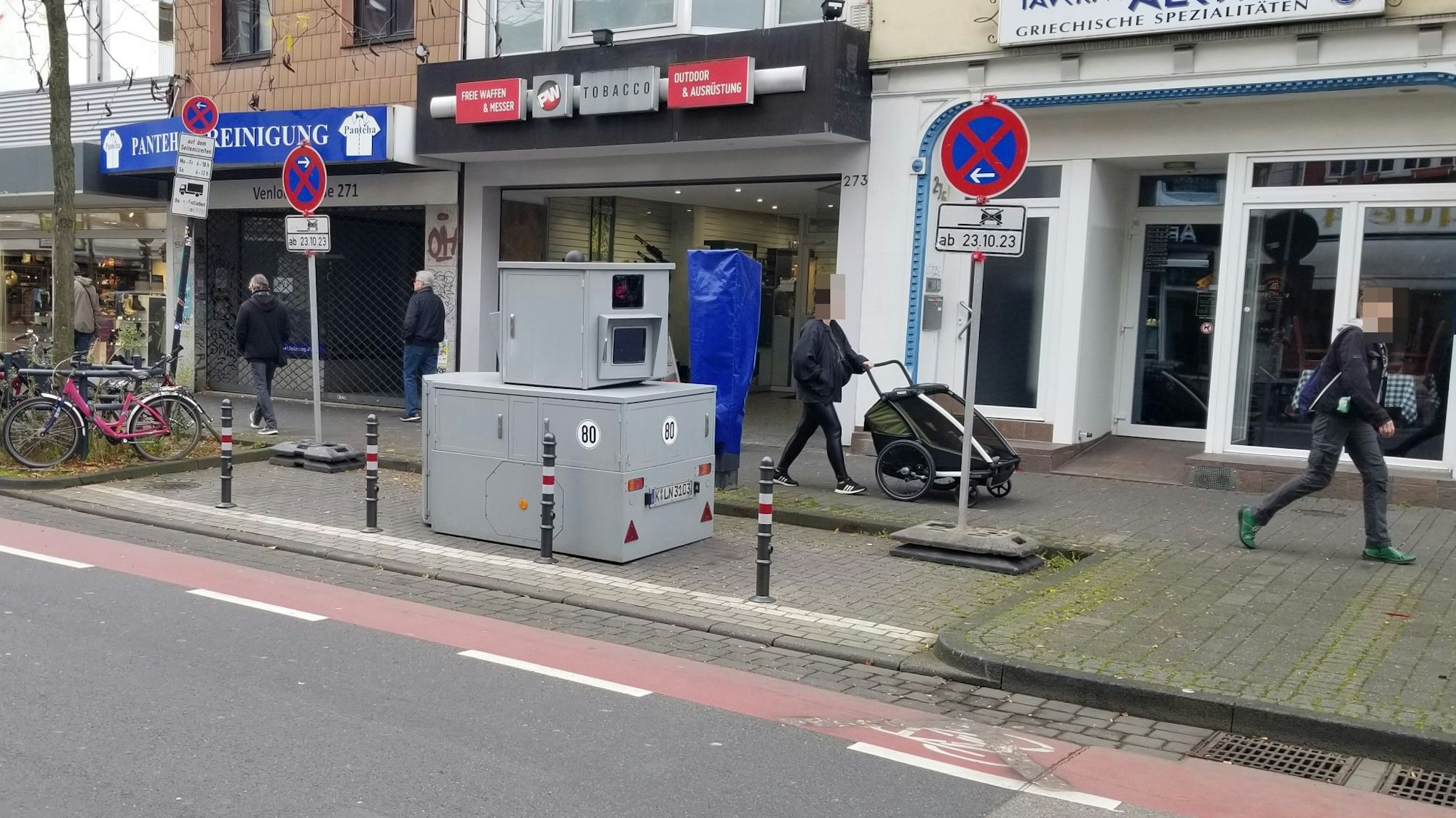 Ein Blitzer auf der Venloer Straße
