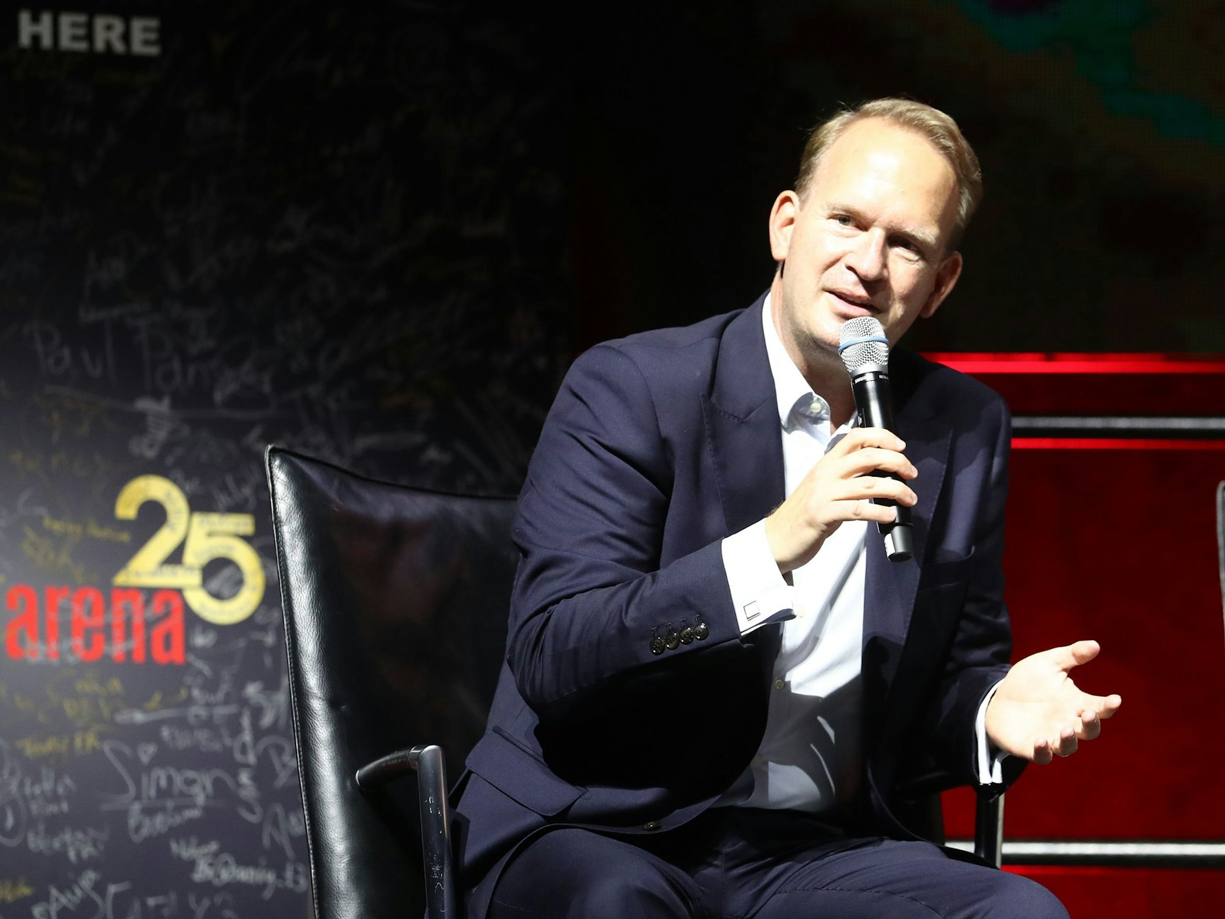 25 Jahre Lanxess-Arena, Pressekonferenz mit Stefan Löcher.