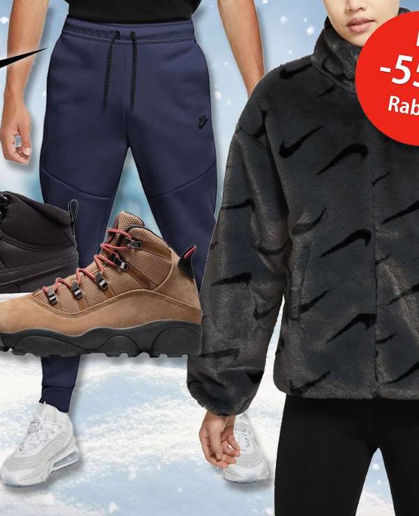 Nike Winterbekleidung für Herren und Damen mit Nike Logo im Bild.
