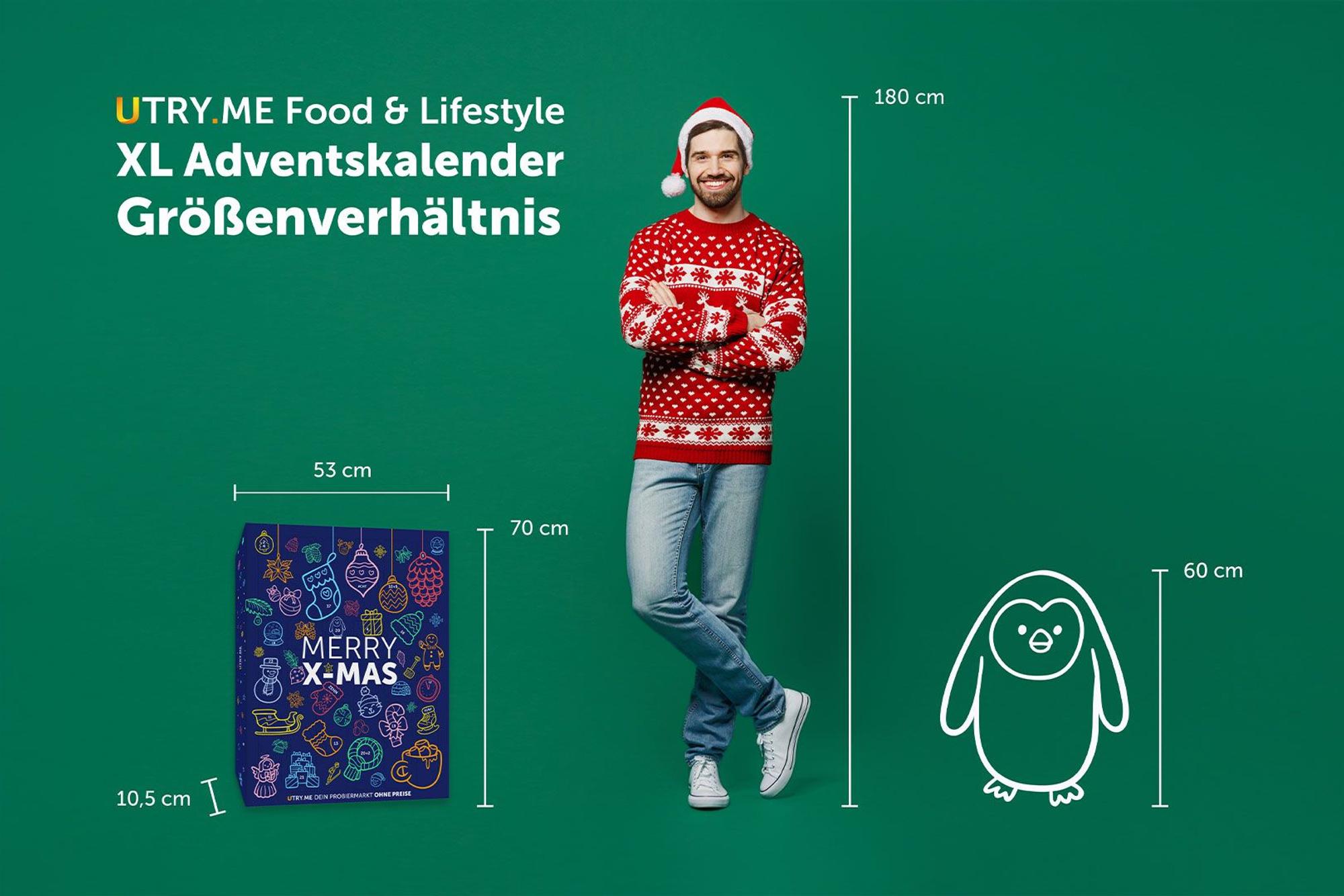 Utryme Adventskalender mit Größenvergelich.