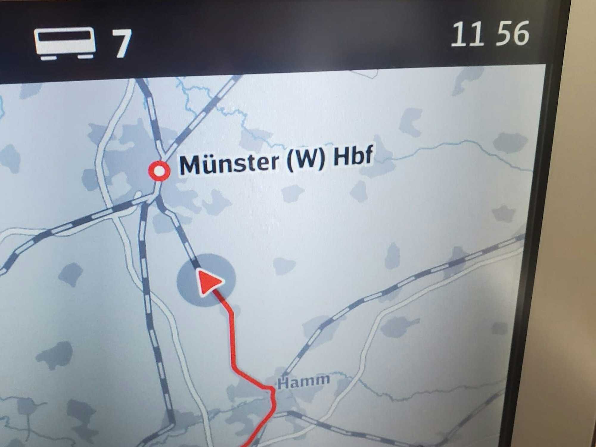 Eine Zuganzeige im IC nach Münster.