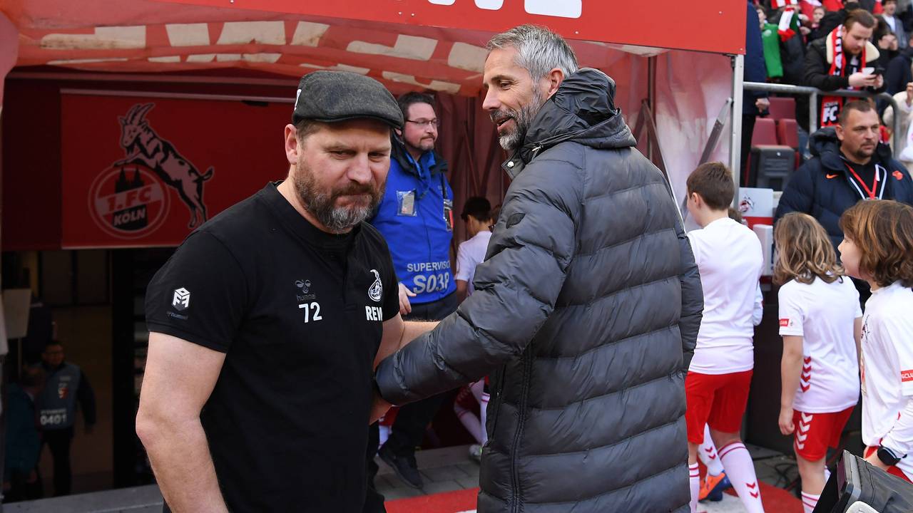 Steffen Baumgart im Gespräch mit Marco Rose.