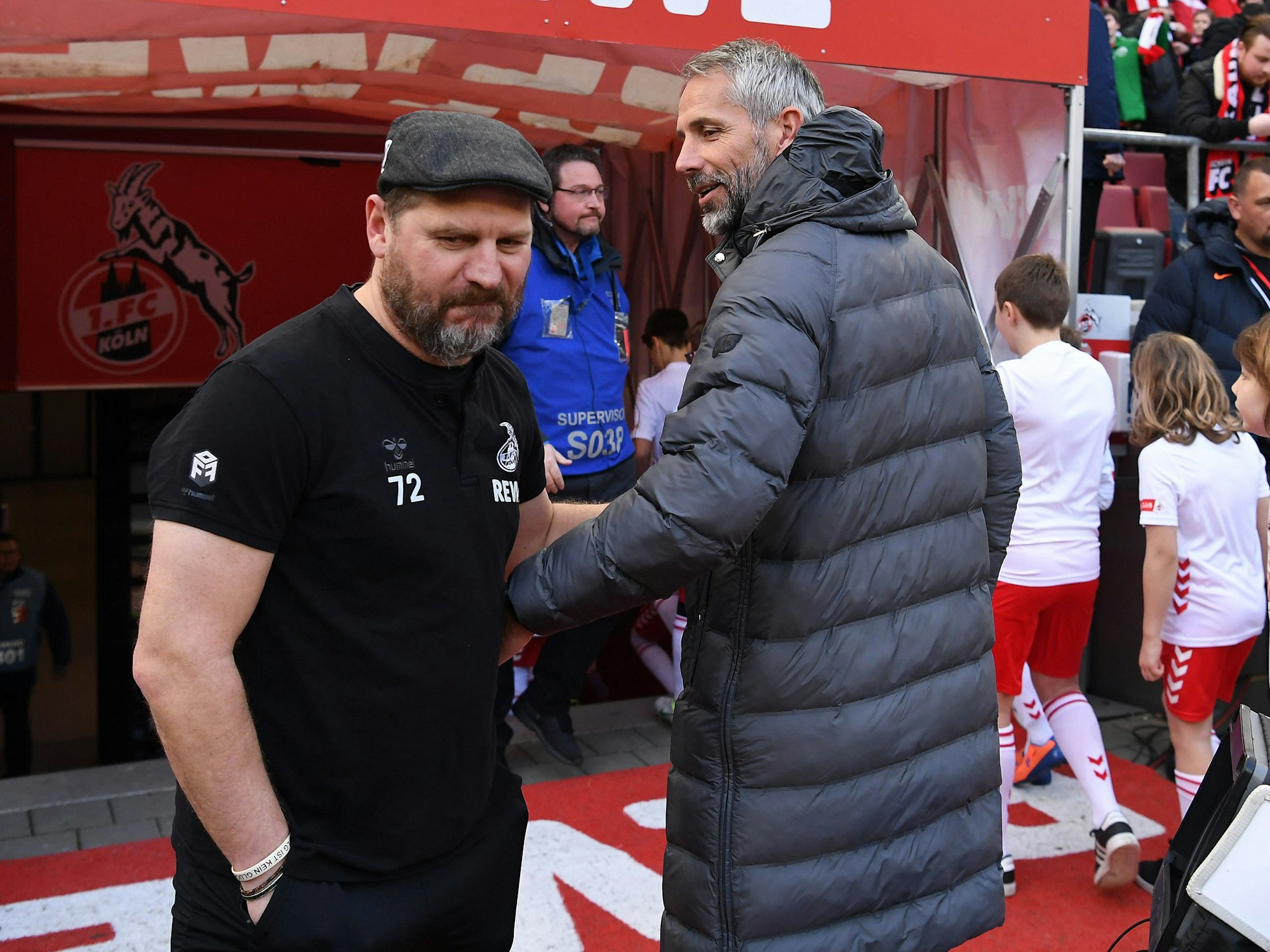 Steffen Baumgart im Gespräch mit Marco Rose.
