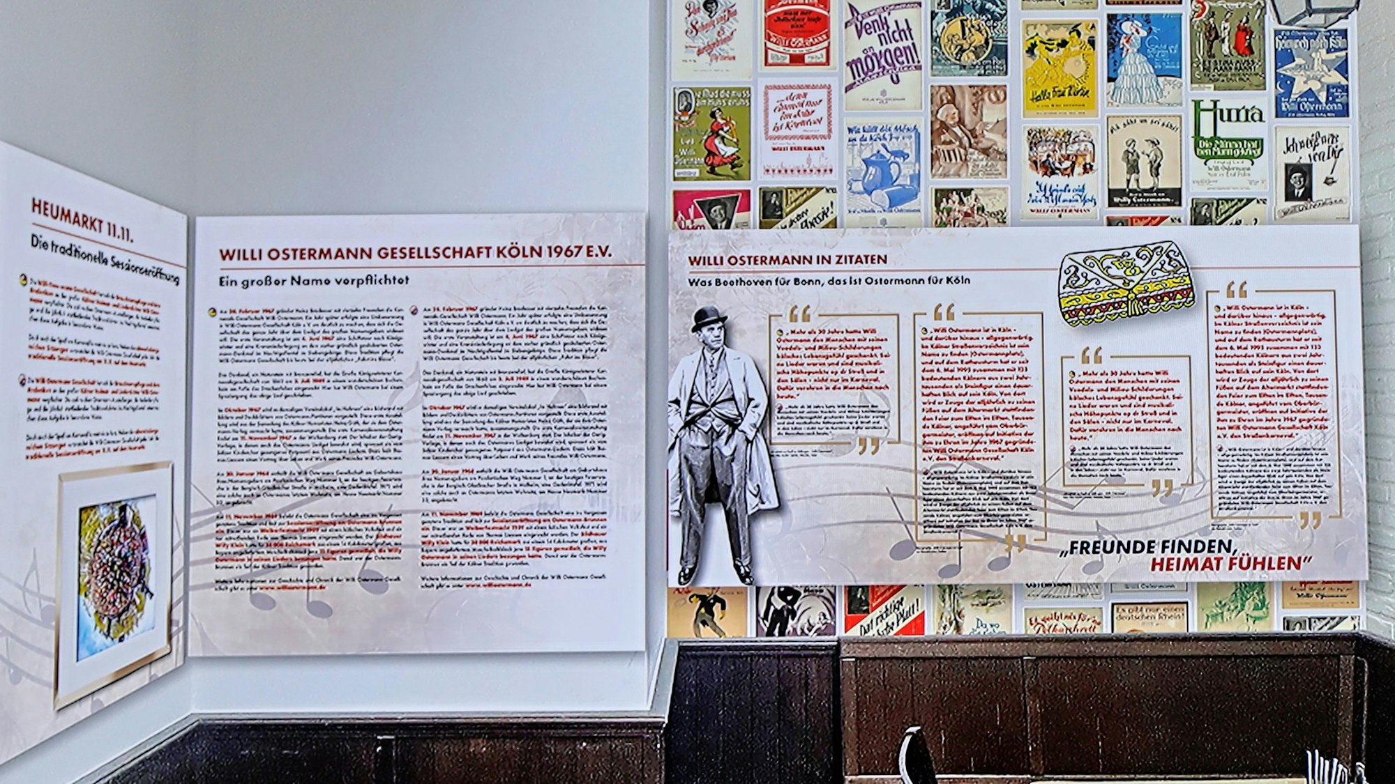 Die Wände der „Ostermanngasse“ im Brauhaus Sion.