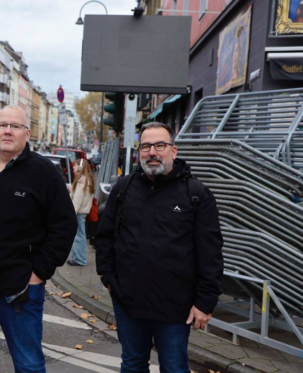 Begutachtung der Situation rund um die Zülpicher Straße: Frank Wißmann, Jens Westendorf und Ingo Thevis.