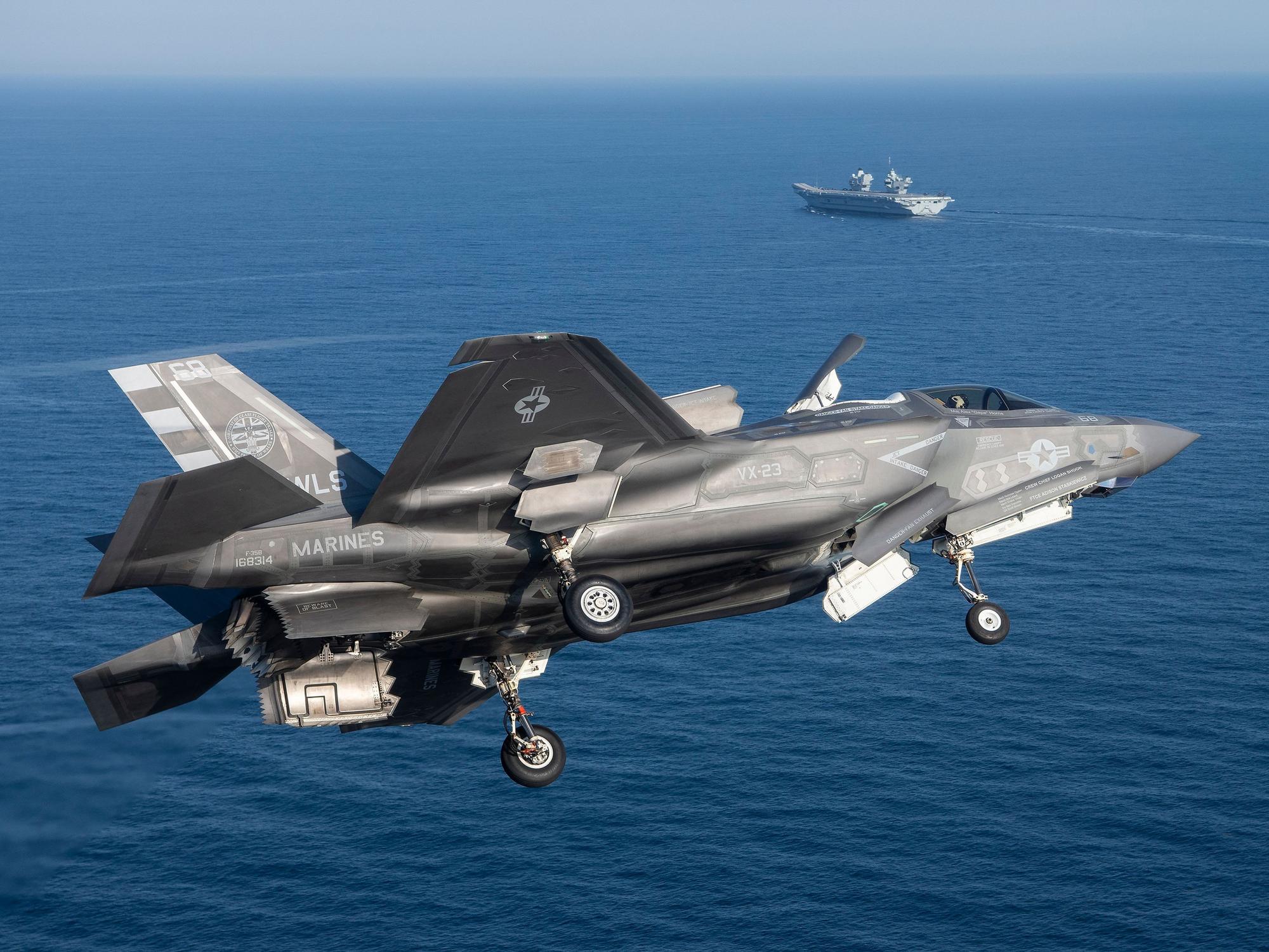 Dieses von der US Navy zur Verfügung gestellte Foto zeigt ein F-35B Tarnkappen-Kampfflugzeug des US Marine Corps.
