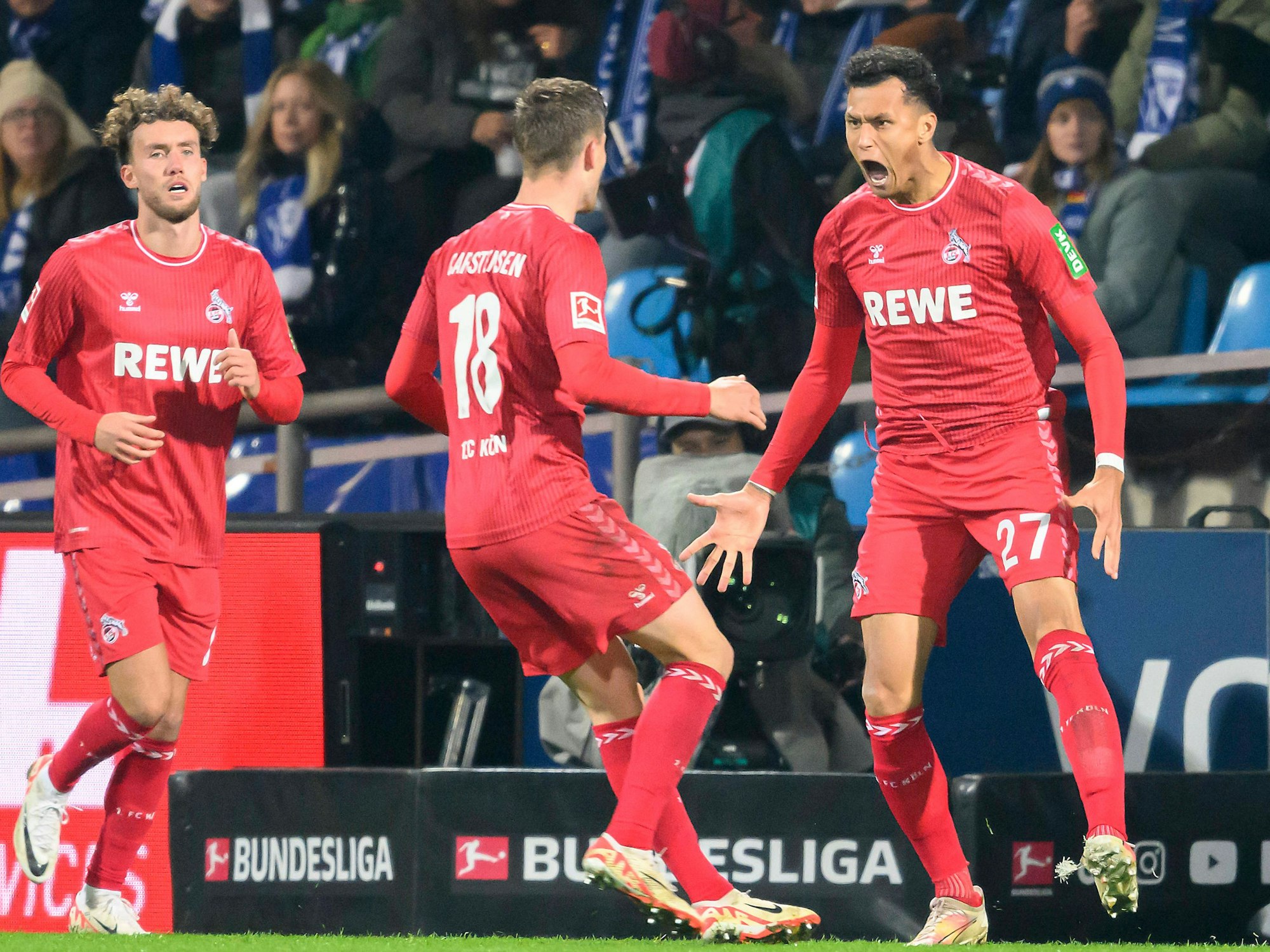 Der 1. FC Köln jubelt beim VfL Bochum: Davie Selke (r.) traf zum 1:1.