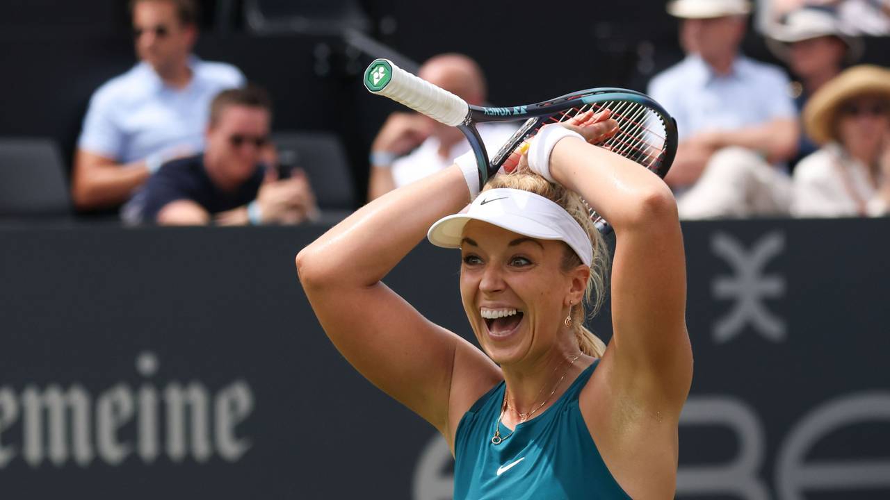 Sabine Lisicki jubelt nach ihrem Sieg in einem Match in Bad Homburg.