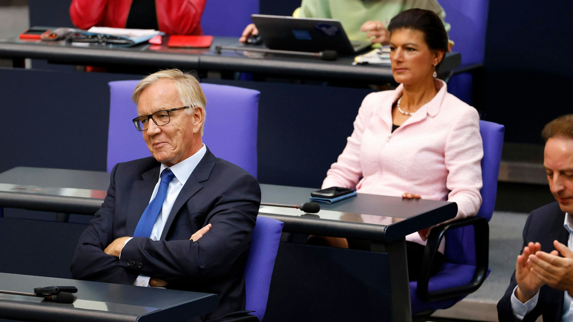 Dietmar Bartsch und Sahra Wagenknecht im Bundestag.