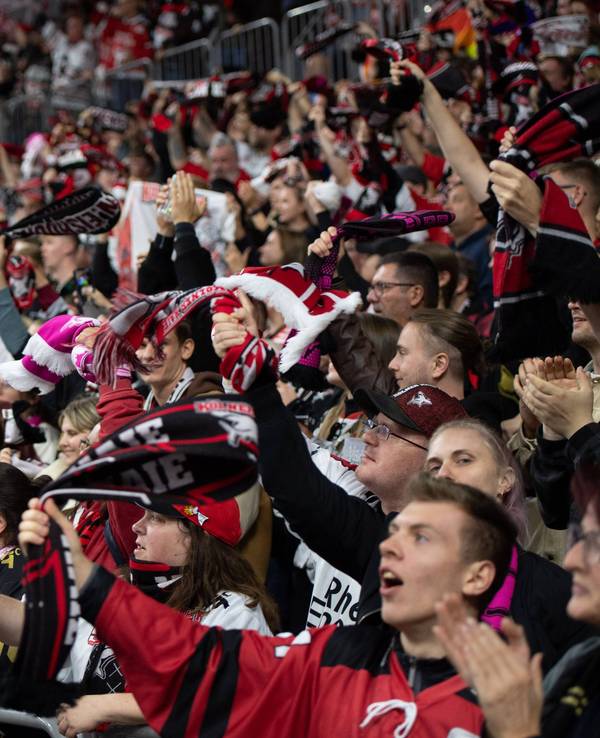 DEL: Kölner Haie gegen Eisbären Berlin – Fans auf der Tribüne.