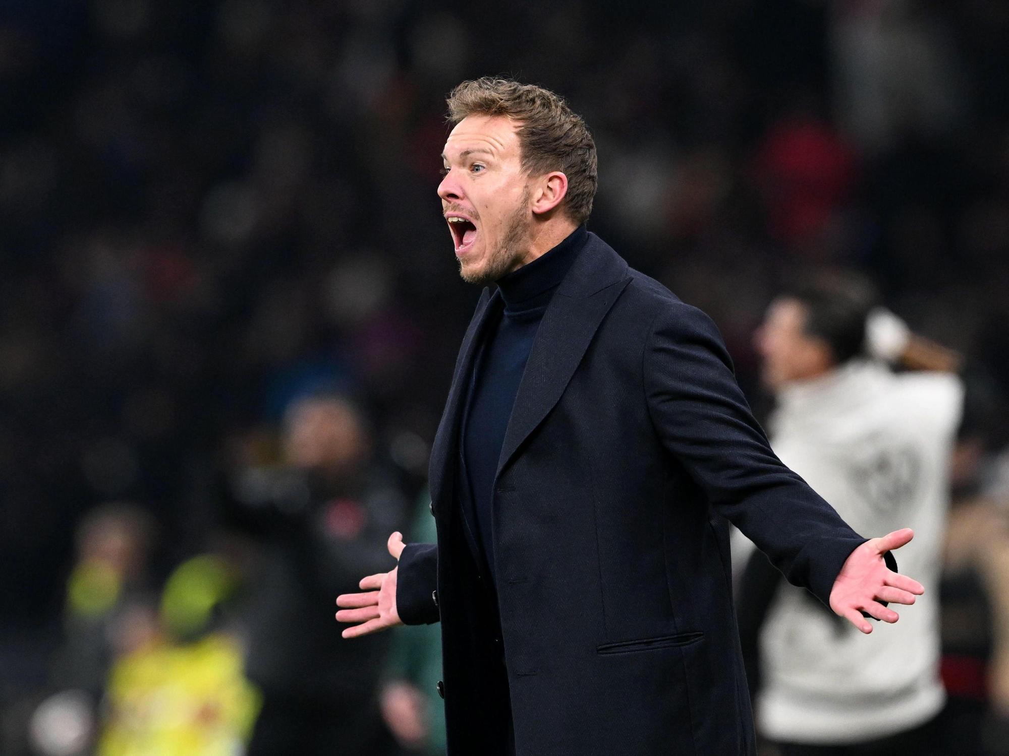 Deutschlands Bundestrainer Julian Nagelsmann an der Seitenlinie.