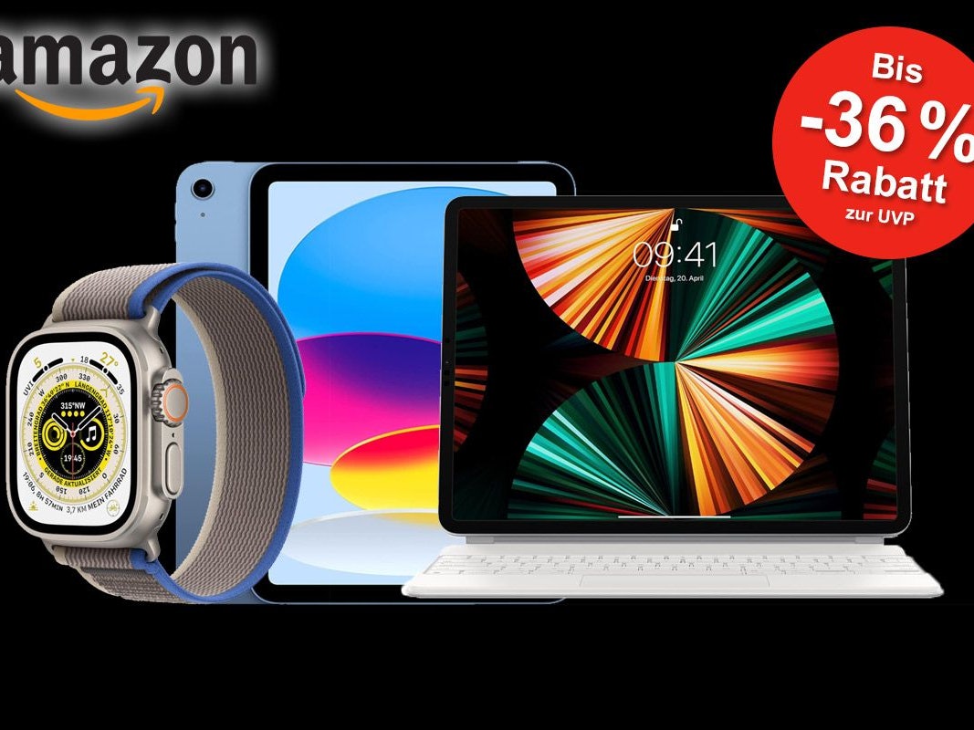 Auf dem Bild sind reduzierte Apple Produkte zu sehen.