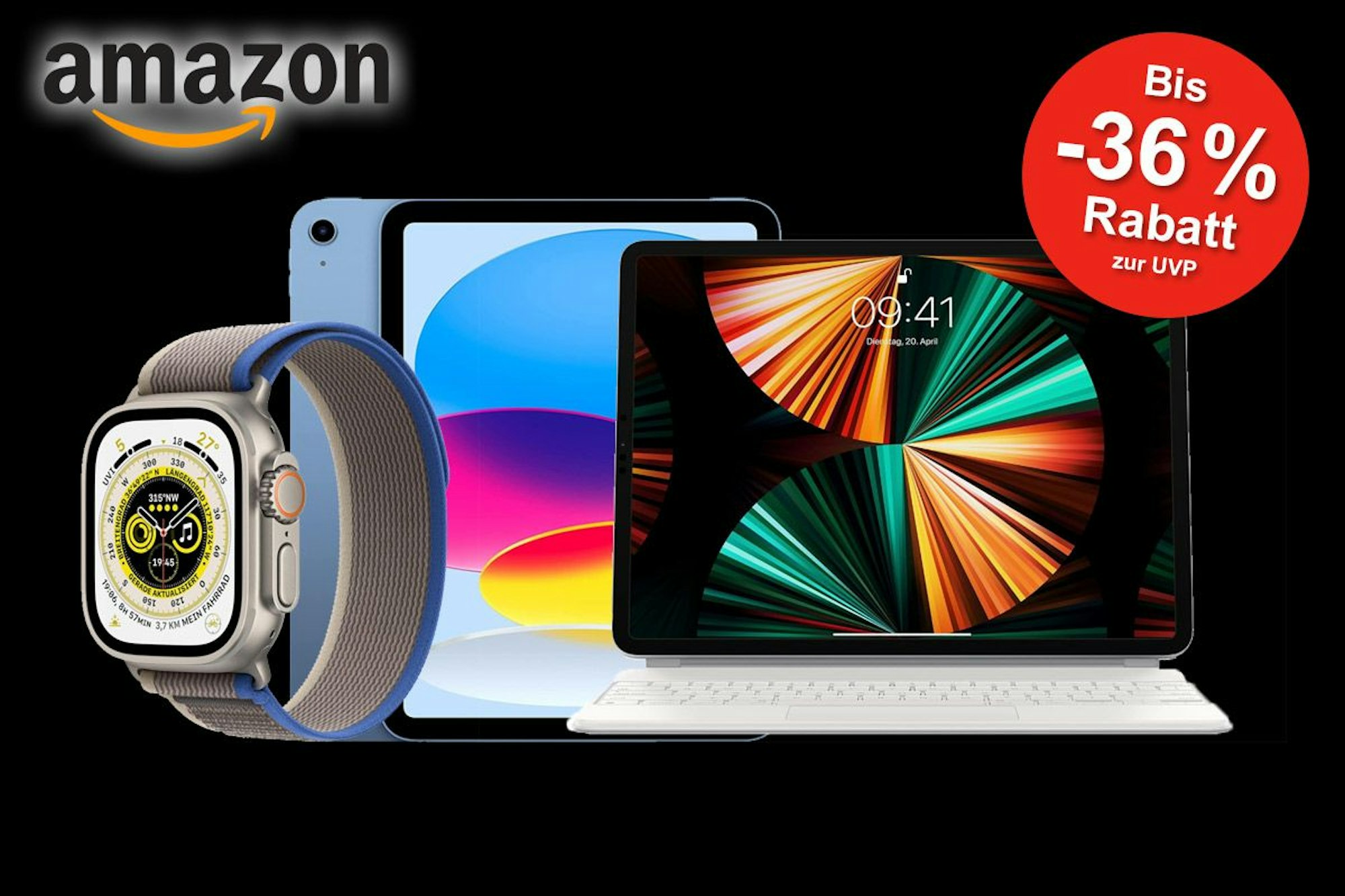 Auf dem Bild sind reduzierte Apple Produkte zu sehen.