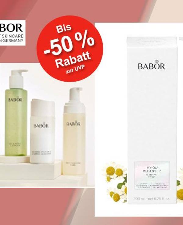 Auf dem Bild sind Beauty Produkte der Marke Babor zu sehen.