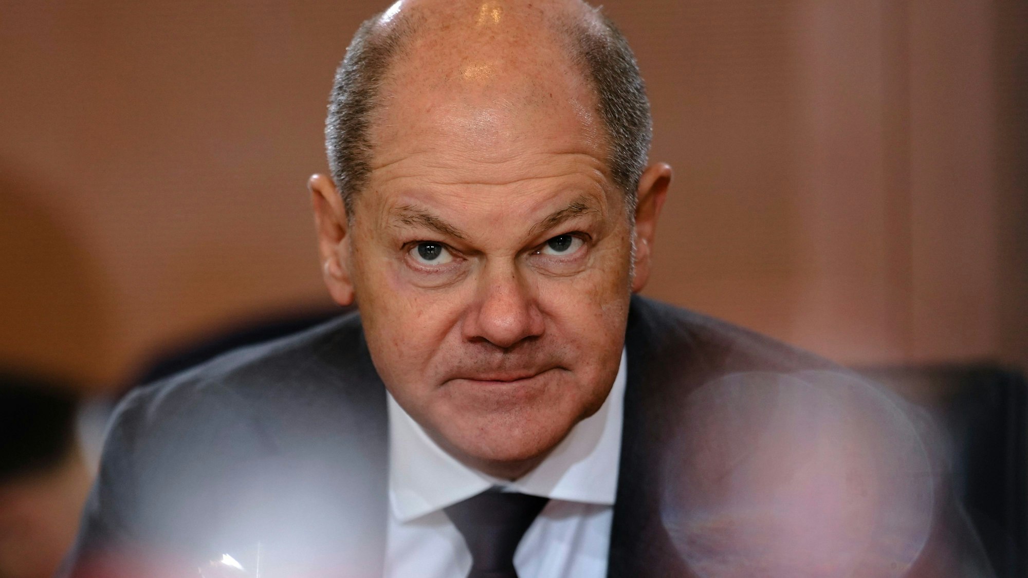 Bundeskanzler Olaf Scholz (SPD) am 6. Dezember bei der Kabinettssitzung der Bundesregierung im Bundeskanzleramt.