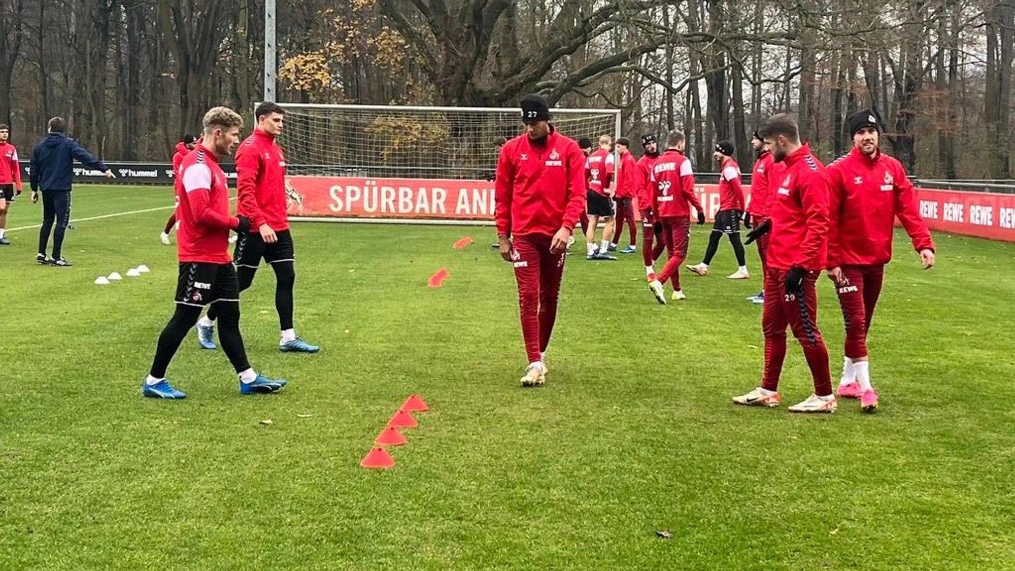 Davie Selke beim 1. FC Köln auf dem Trainingsplatz.