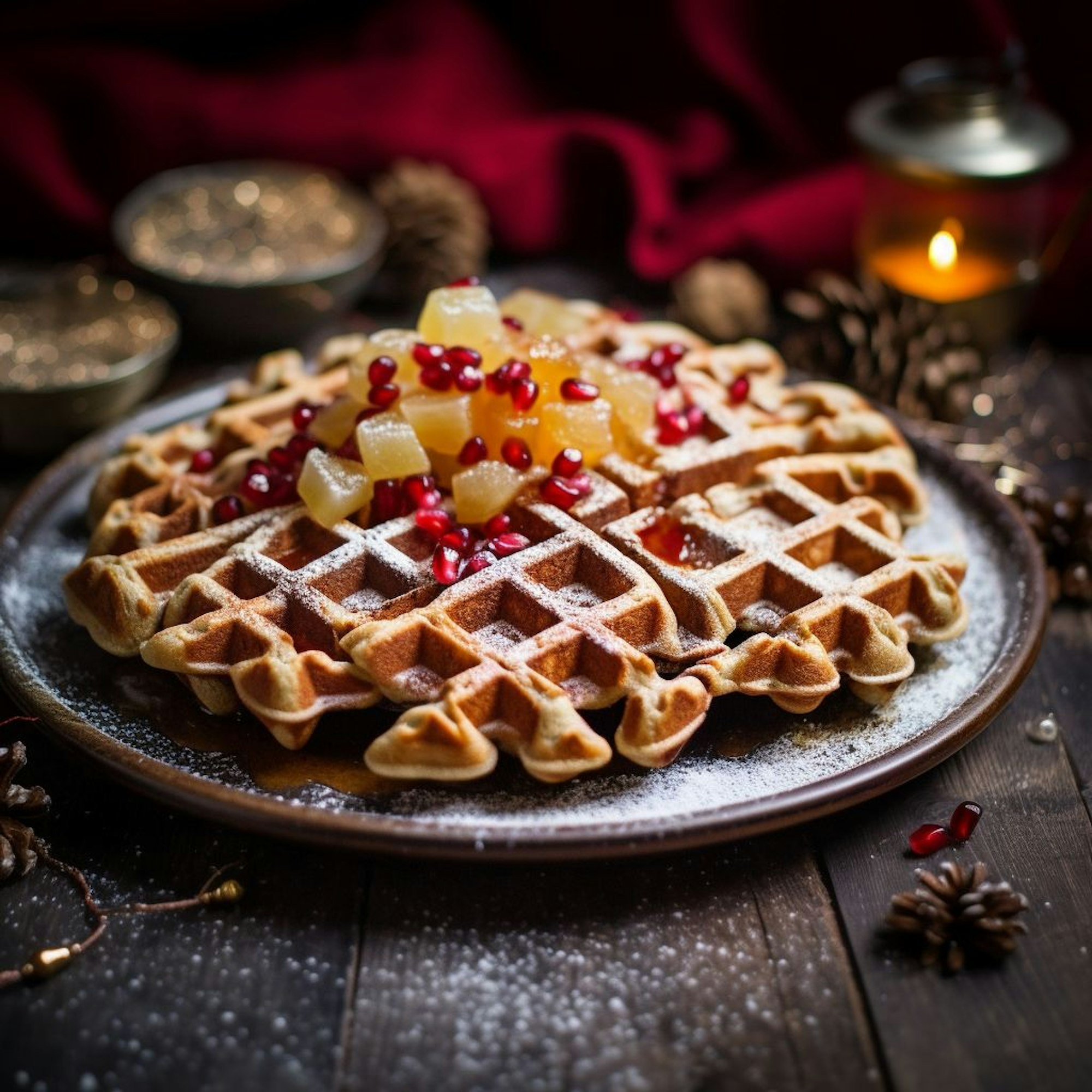 Festliche Weihnachtswaffeln