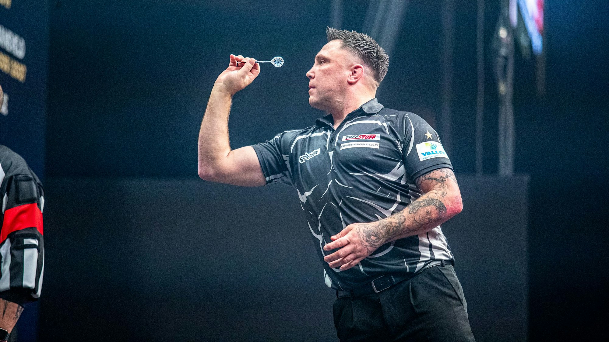 Gerwyn Price bei der Köln World Darts Gala.