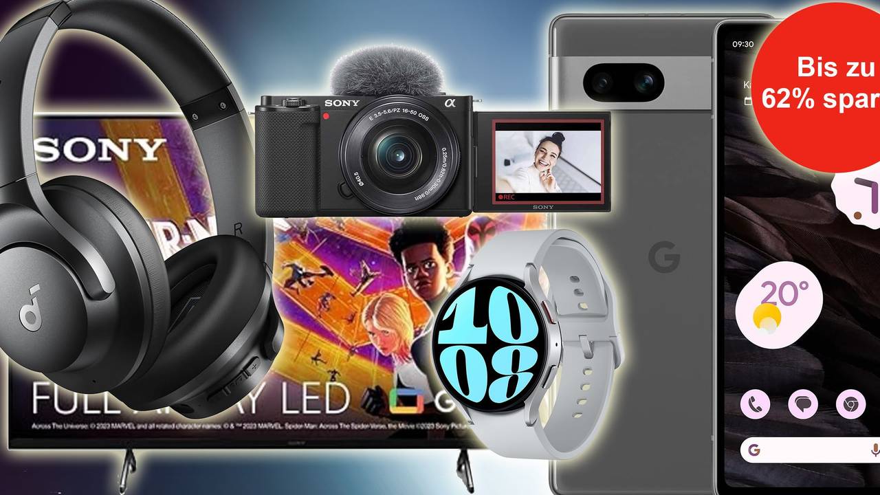 Elektronik Produkte von Kopfhörer über Samsung Galaxy Watch bis hin zu Google Pixel Smartphone und Sony Kamera.