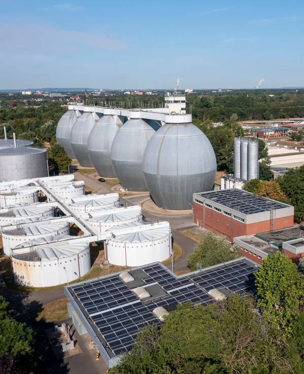 Übersichtsbild des Klärwerks Stammheim der Stadtentwässerungsbetriebe.